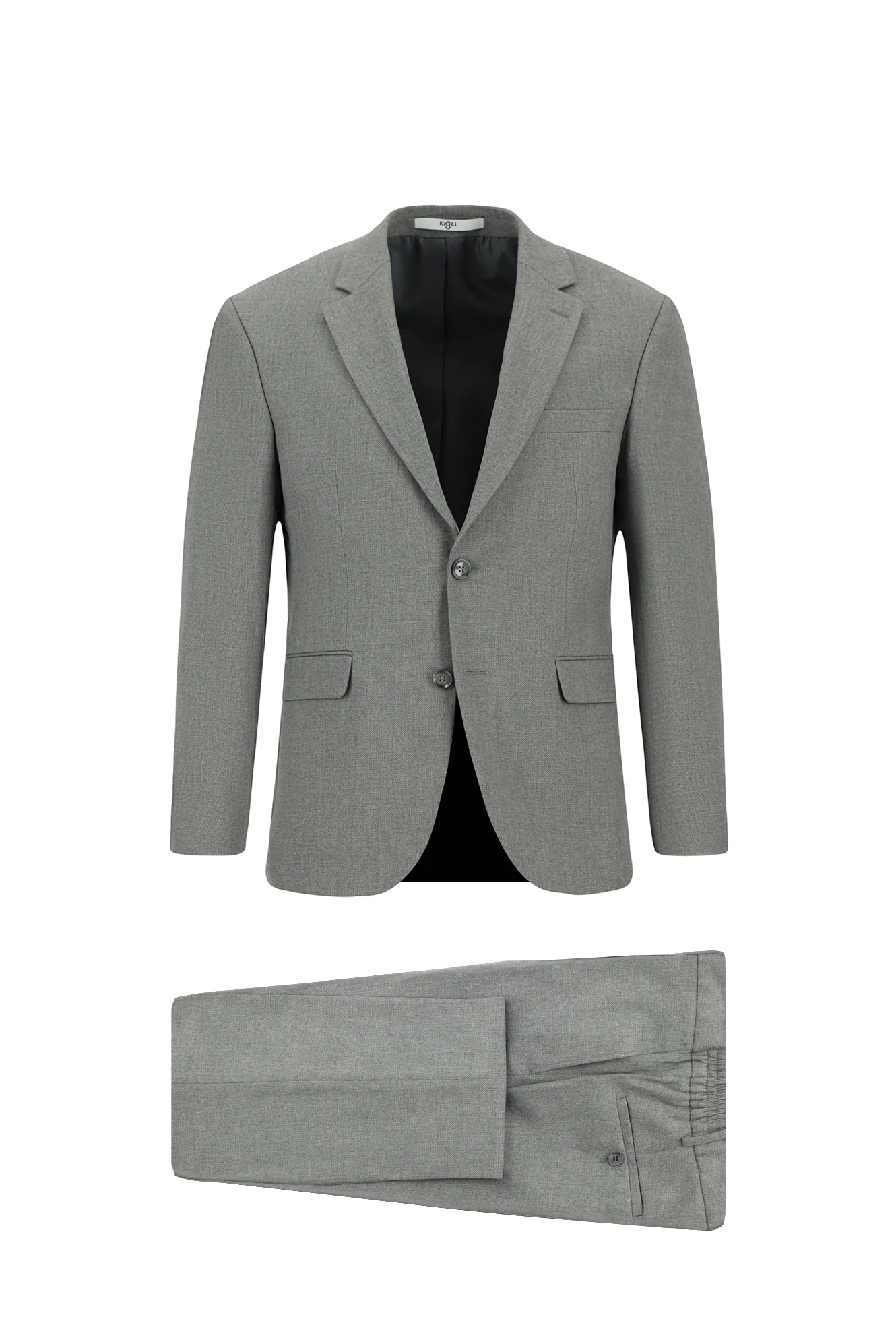 Koyu Antrasit 7 Drop Slim Fit Dar Kesim Beli Lastikli Takım Elbise