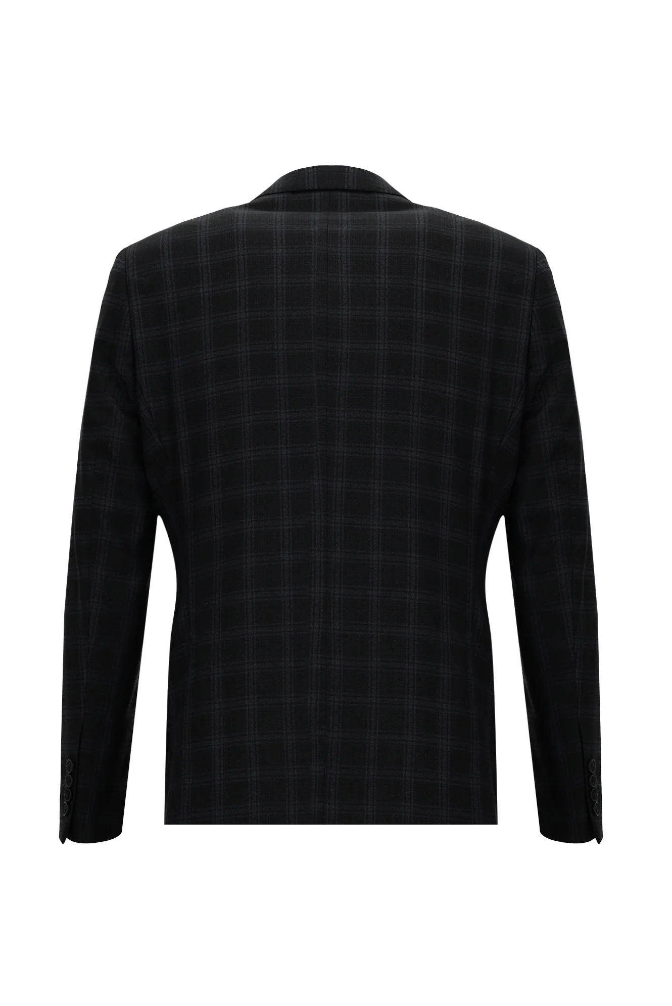 Koyu Antrasit 6 Drop Regular Fit Standart Kesim Ekose Takım Elbise - Image 3