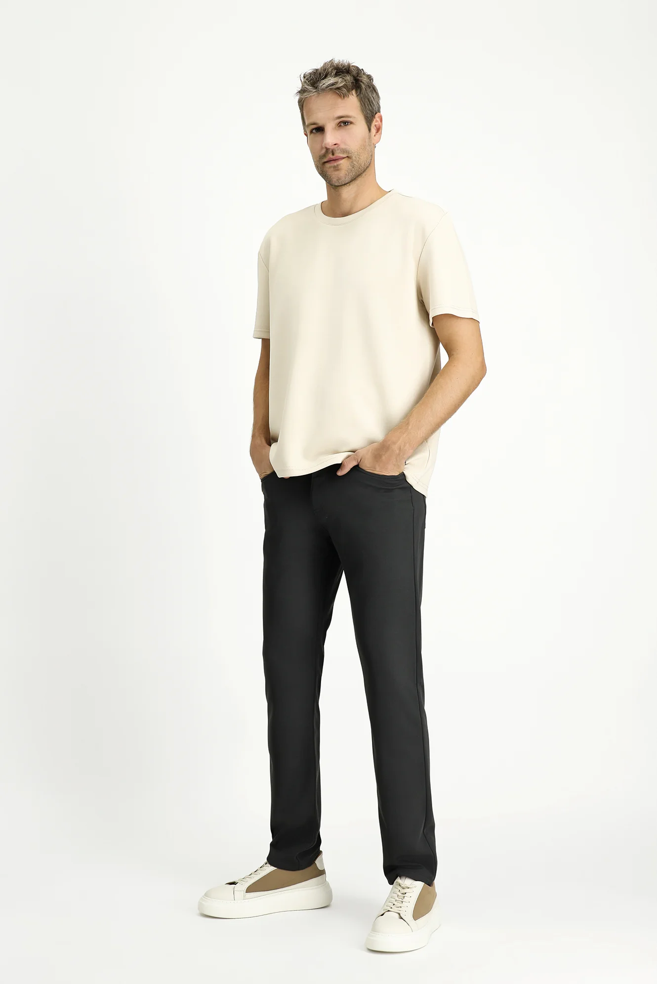 Koyu Antrasit Regular Fit Standart Kesim Kanvas / Chino Pantolon - Image 3
