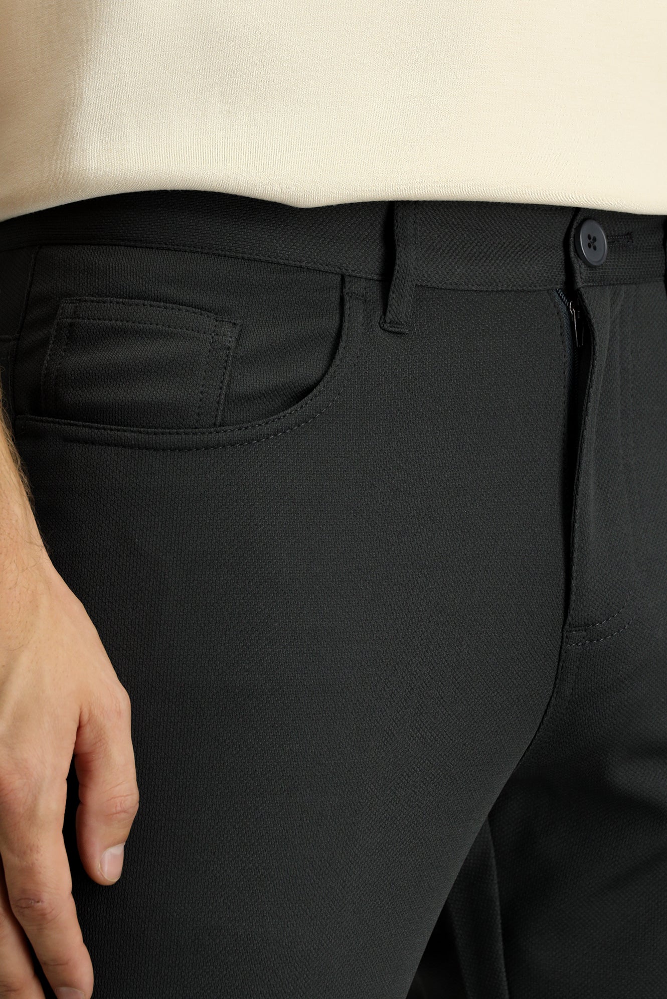 Koyu Antrasit Regular Fit Standart Kesim Kanvas / Chino Pantolon - Image 4