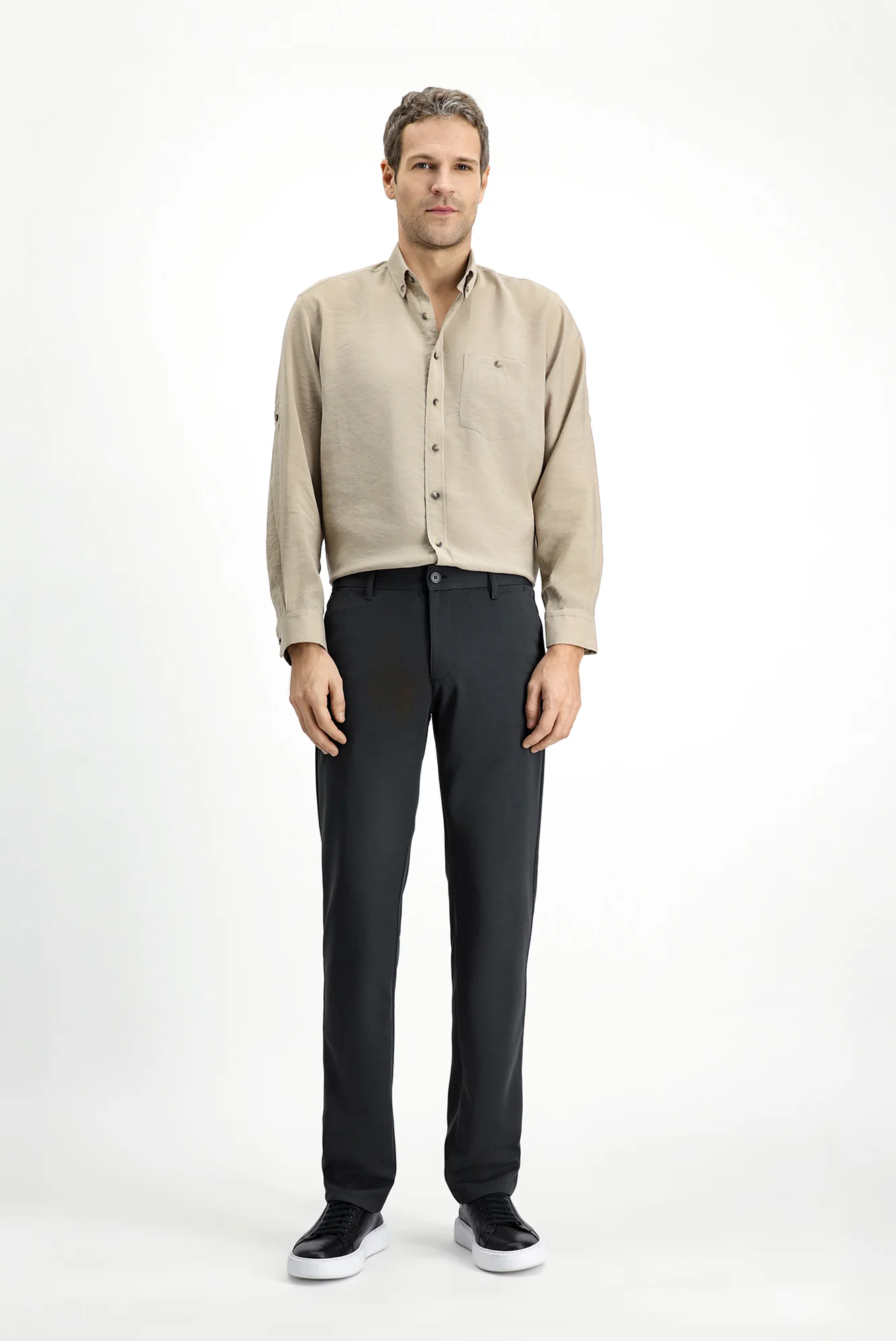 Koyu Antrasit Regular Fit Standart Kesim 4 Mevsim Esnek Chino Spor Pantolon - Image 3