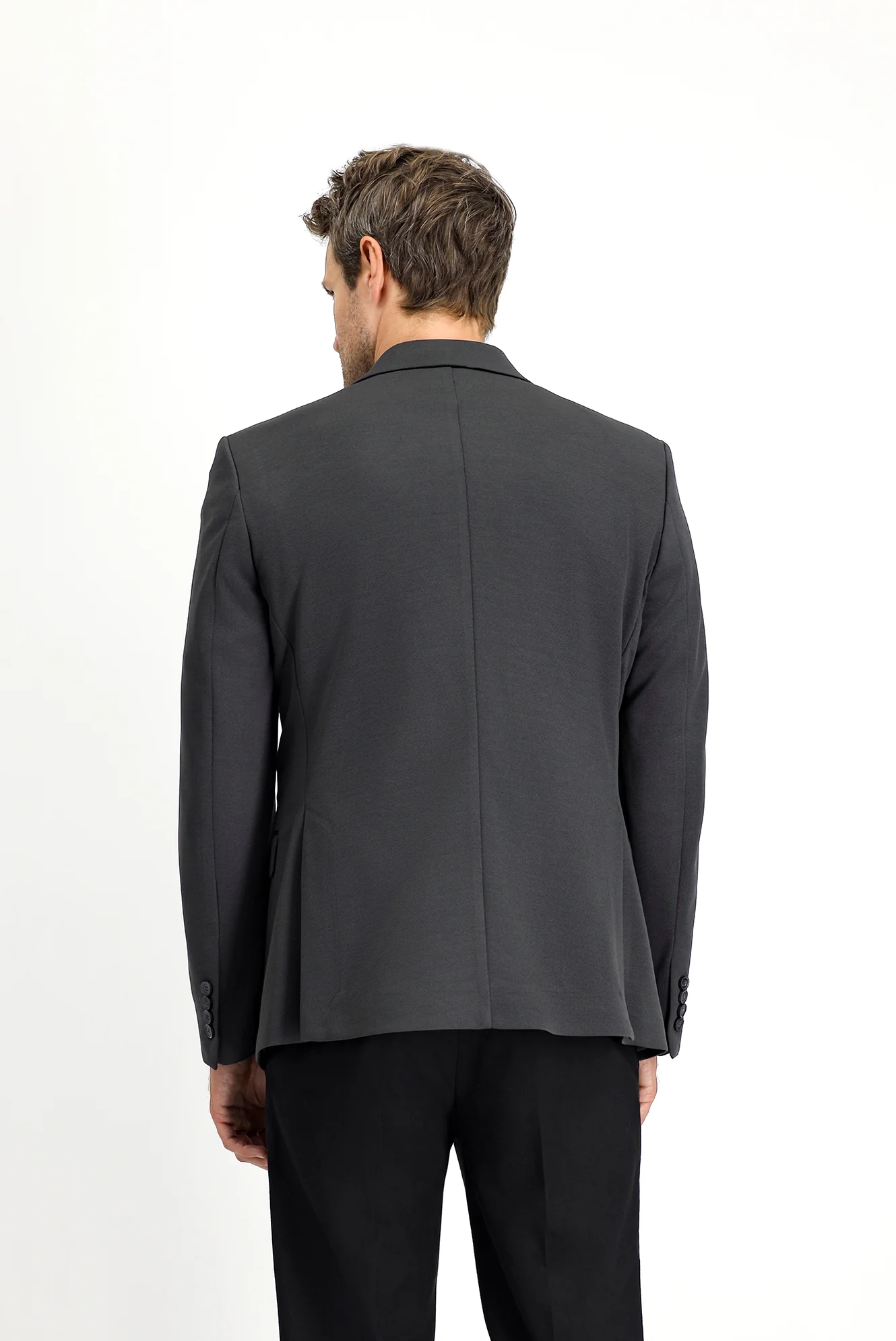 Koyu Antrasit 6 Drop Regular Fit Standart Kesim Mevsimlik Klasik Ceket - Image 5