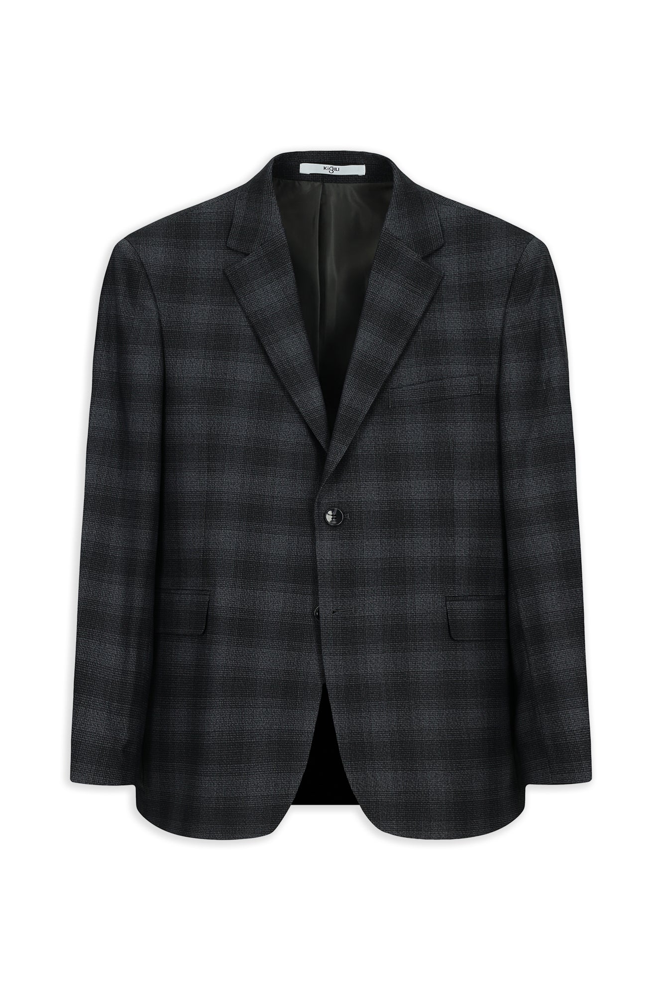 Koyu Antrasit 4 Drop Relaxed Fit Rahat Kesim Ekose Takım Elbise - Image 2