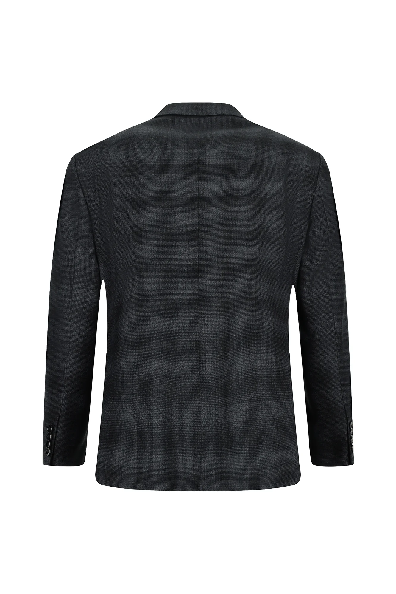 Koyu Antrasit 7 Drop Slim Fit Dar Kesim Ekose Takım Elbise - Image 3