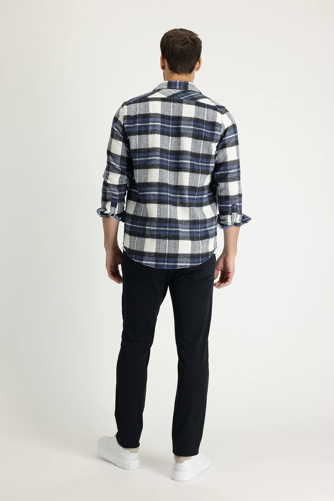 Koyu Antrasit Regular Fit Standart Kesim Likralı Kanvas / Chino Pantolon - Image 2