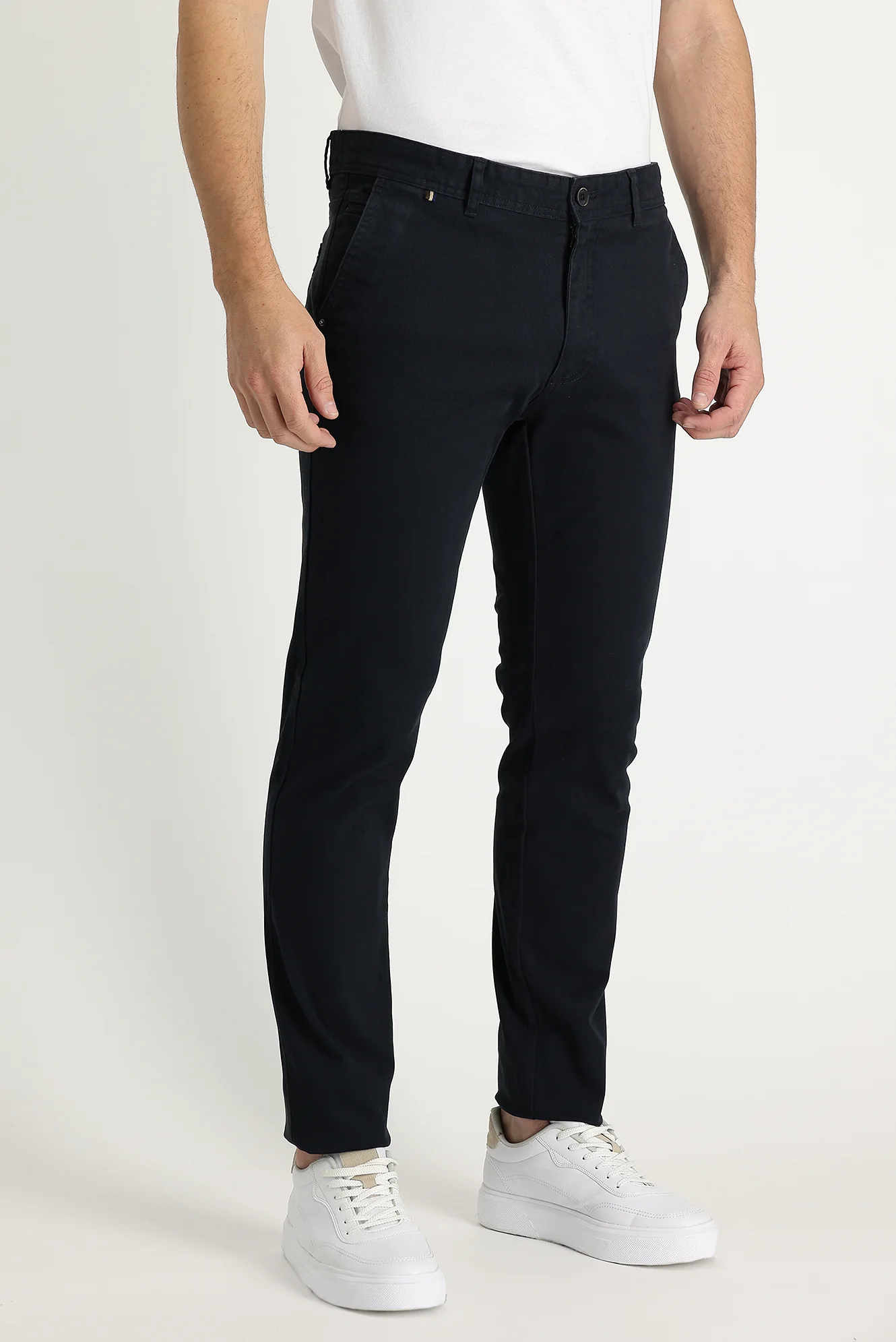 Koyu Antrasit Regular Fit Standart Kesim Likralı Kanvas / Chino Pantolon - Image 3