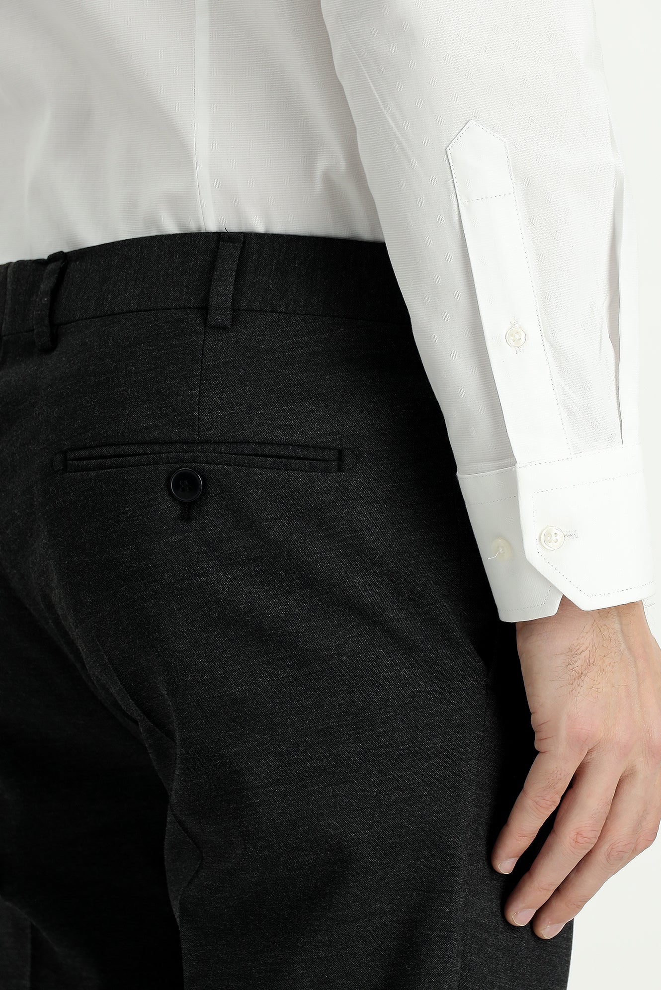 Koyu Antrasit 6 Drop Regular Fit Standart Kesim Yünlü Klasik Kumaş Pantolon - Image 6