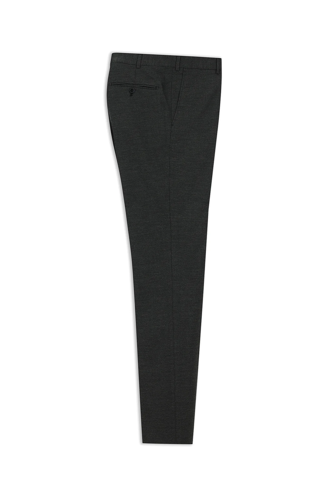 Koyu Antrasit 6 Drop Regular Fit Standart Kesim Yünlü Klasik Kumaş Pantolon - Image 7