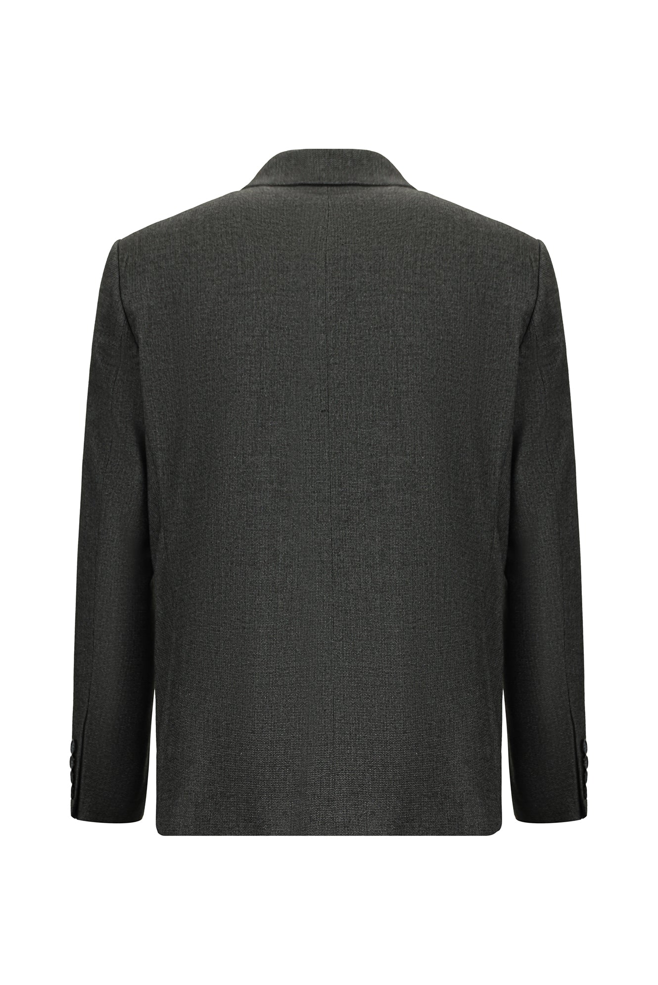 Koyu Antrasit 4 Drop Relaxed Fit Rahat Kesim Desenli Klasik Ceket - Image 2