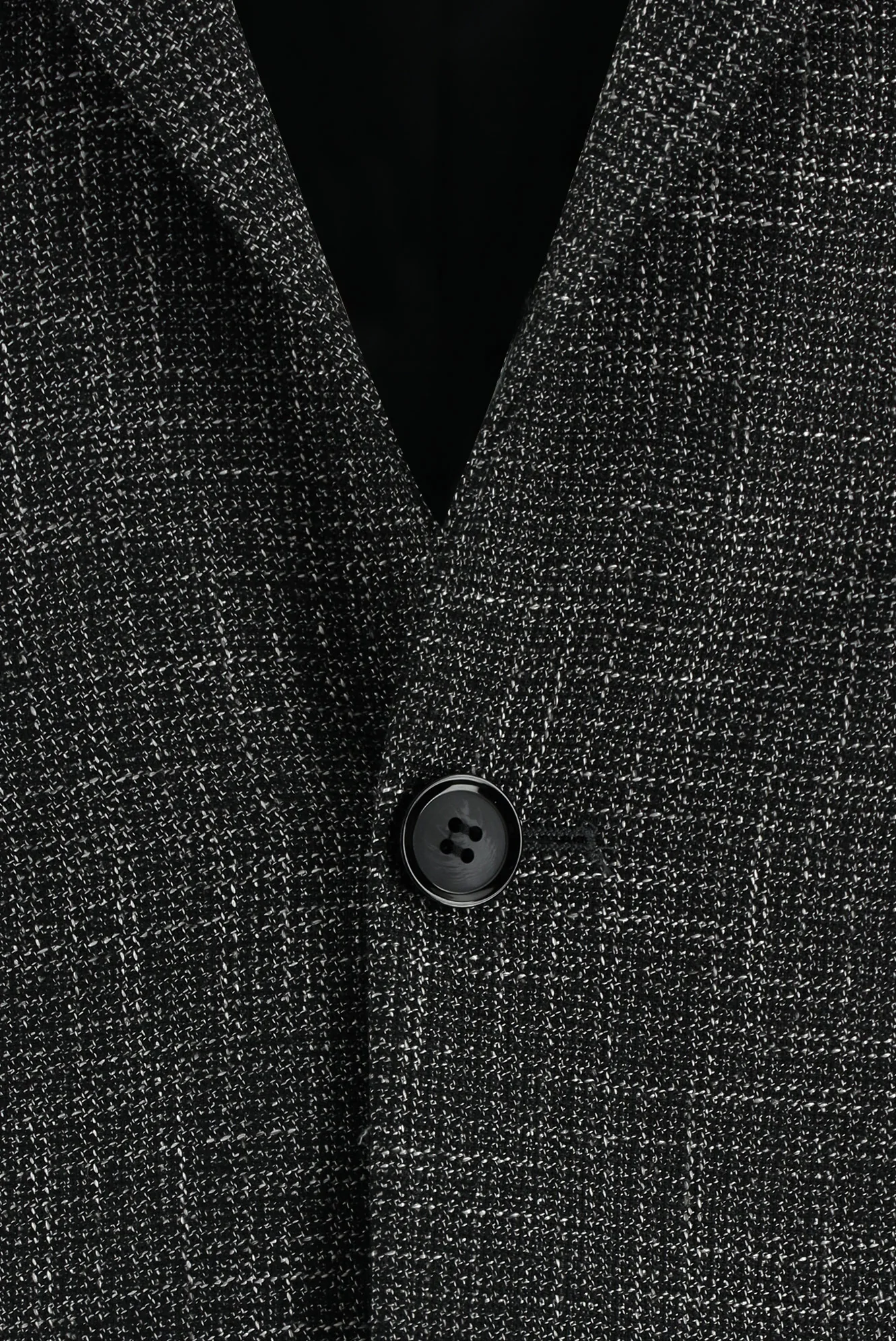 Koyu Antrasit 4 Drop Relaxed Fit Rahat Kesim Ekose Keten Karışımlı Ceket - Image 3