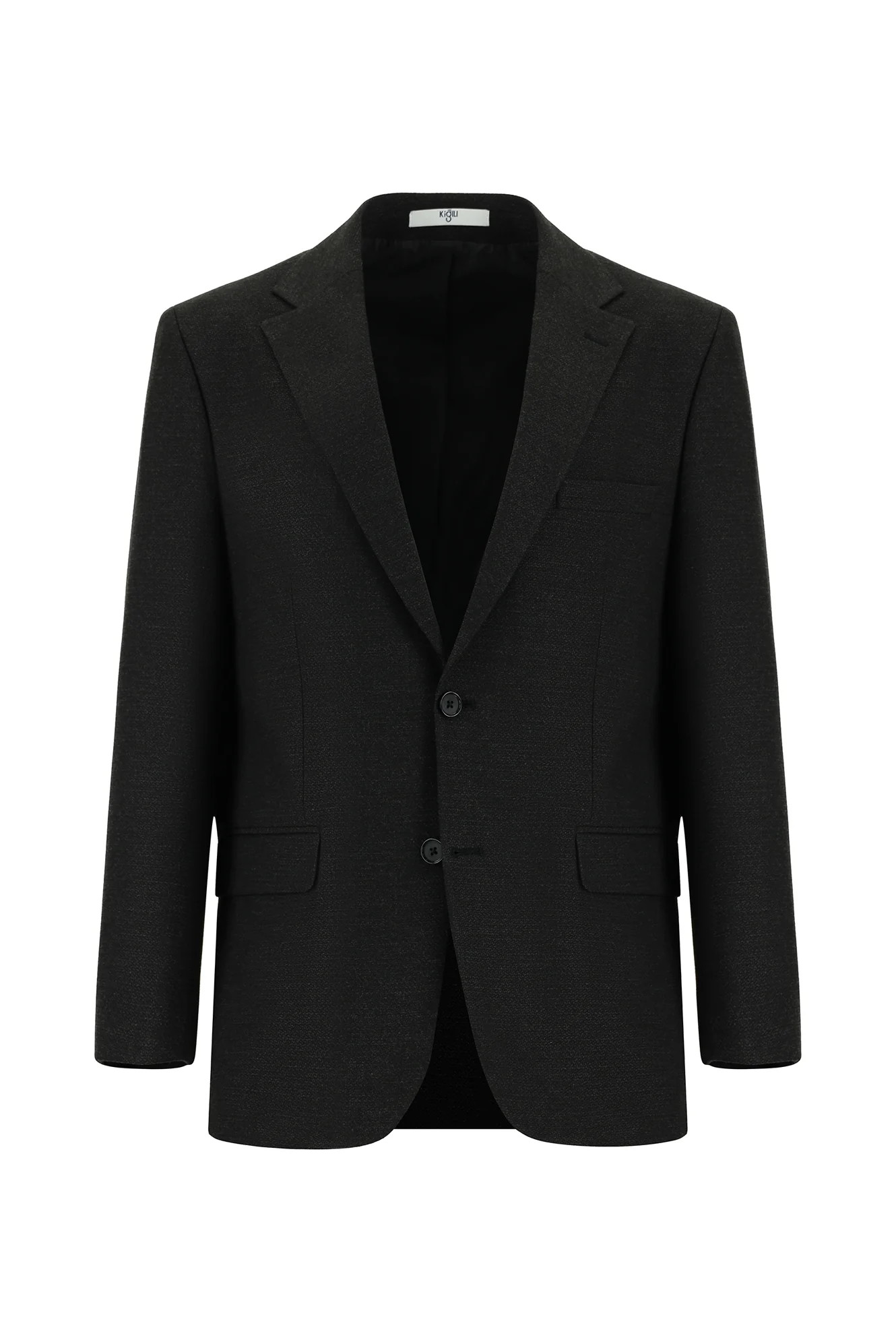 Koyu Antrasit 4 Drop Relaxed Fit Rahat Kesim Klasik Desenli Ceket