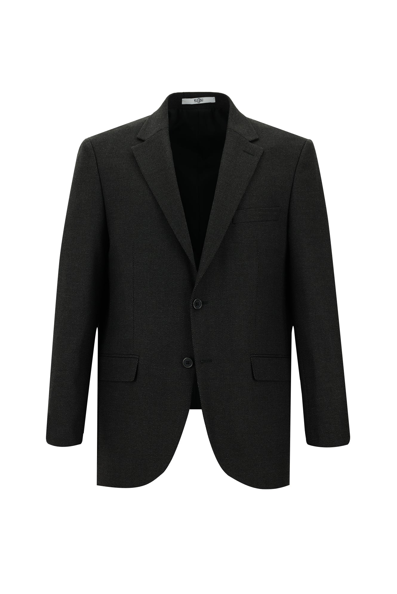 Koyu Antrasit 4 Drop Relaxed Fit Rahat Kesim Desenli Takım Elbise - Image 2