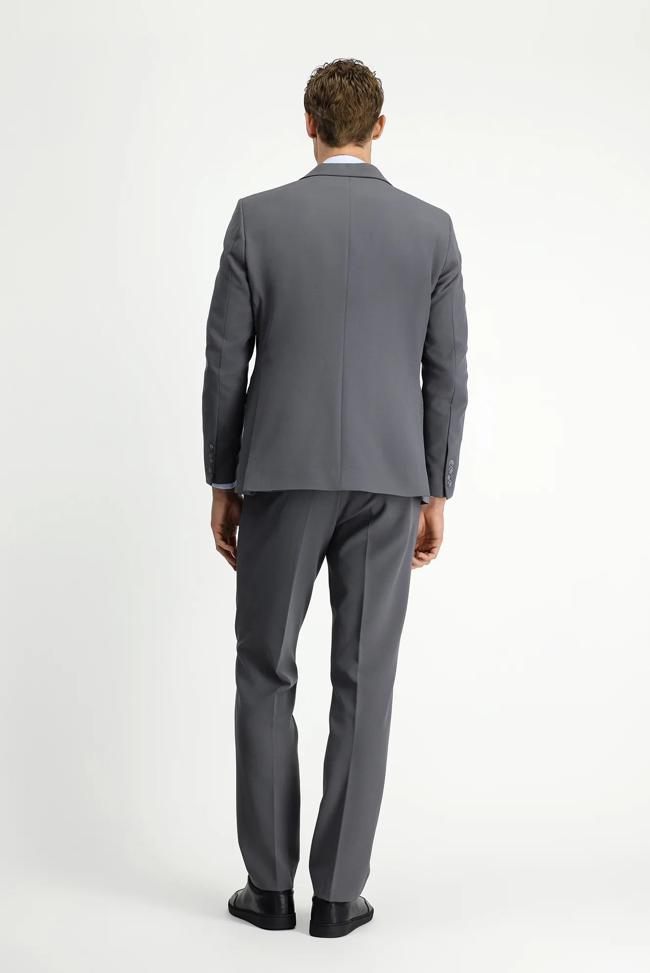 Koyu Antrasit 4 Drop Relaxed Fit Rahat Kesim Mevsimlik Likralı Esnek Takım Elbise - Image 5