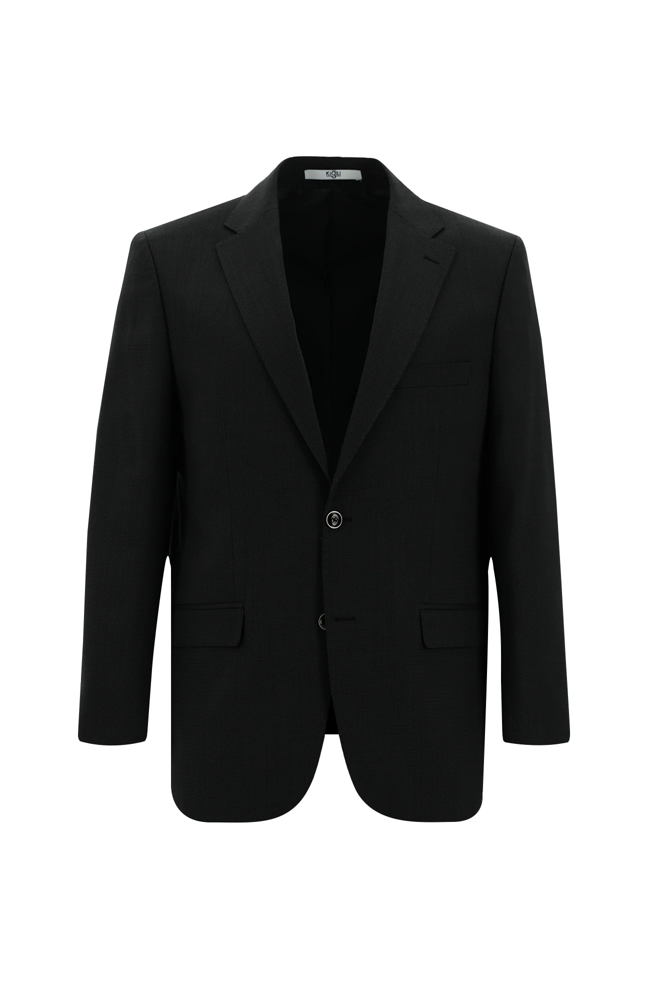 Koyu Antrasit 4 Drop Relaxed Fit Rahat Kesim Yünlü Desenli Takım Elbise - Image 2
