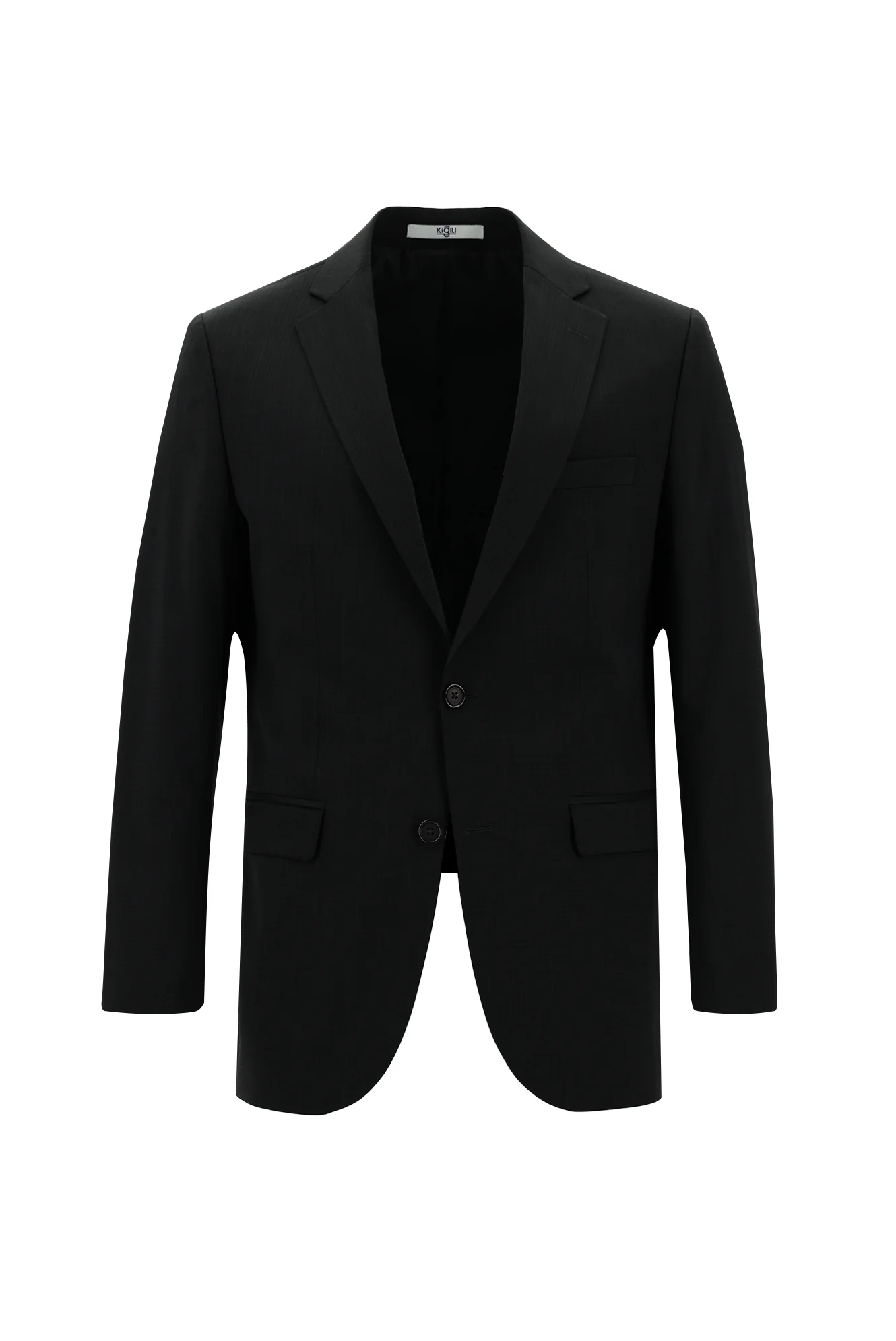 Koyu Antrasit 4 Drop Relaxed Fit Rahat Kesim Yünlü Desenli Takım Elbise - Image 2