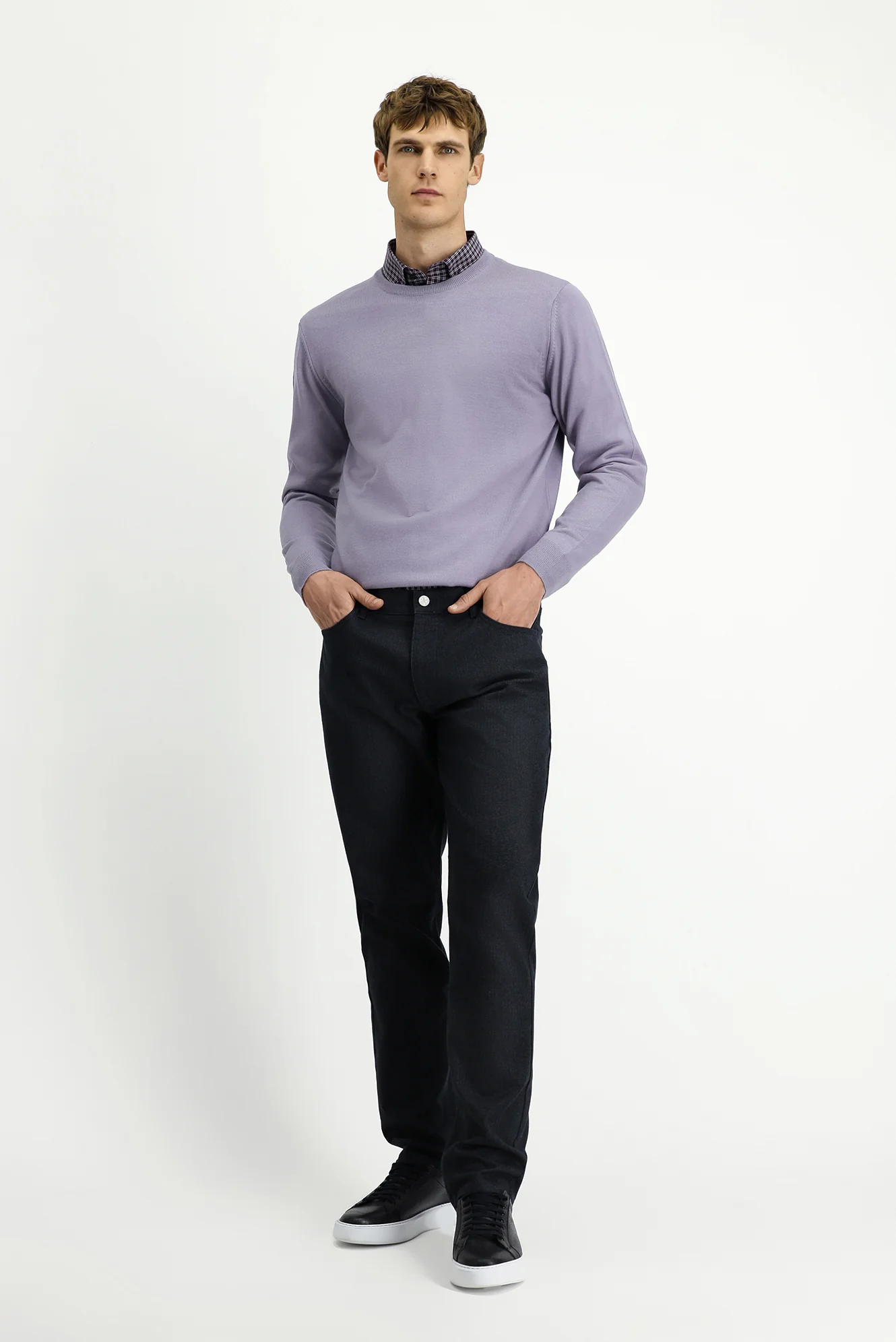 Koyu Antrasit Regular Fit Standart Kesim Likralı Kanvas / Chino Pantolon