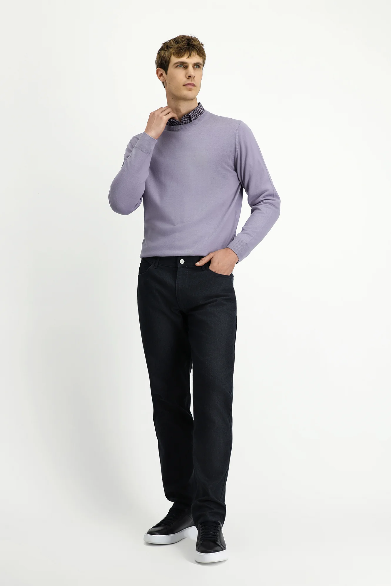 Koyu Antrasit Regular Fit Standart Kesim Likralı Kanvas / Chino Pantolon - Image 2
