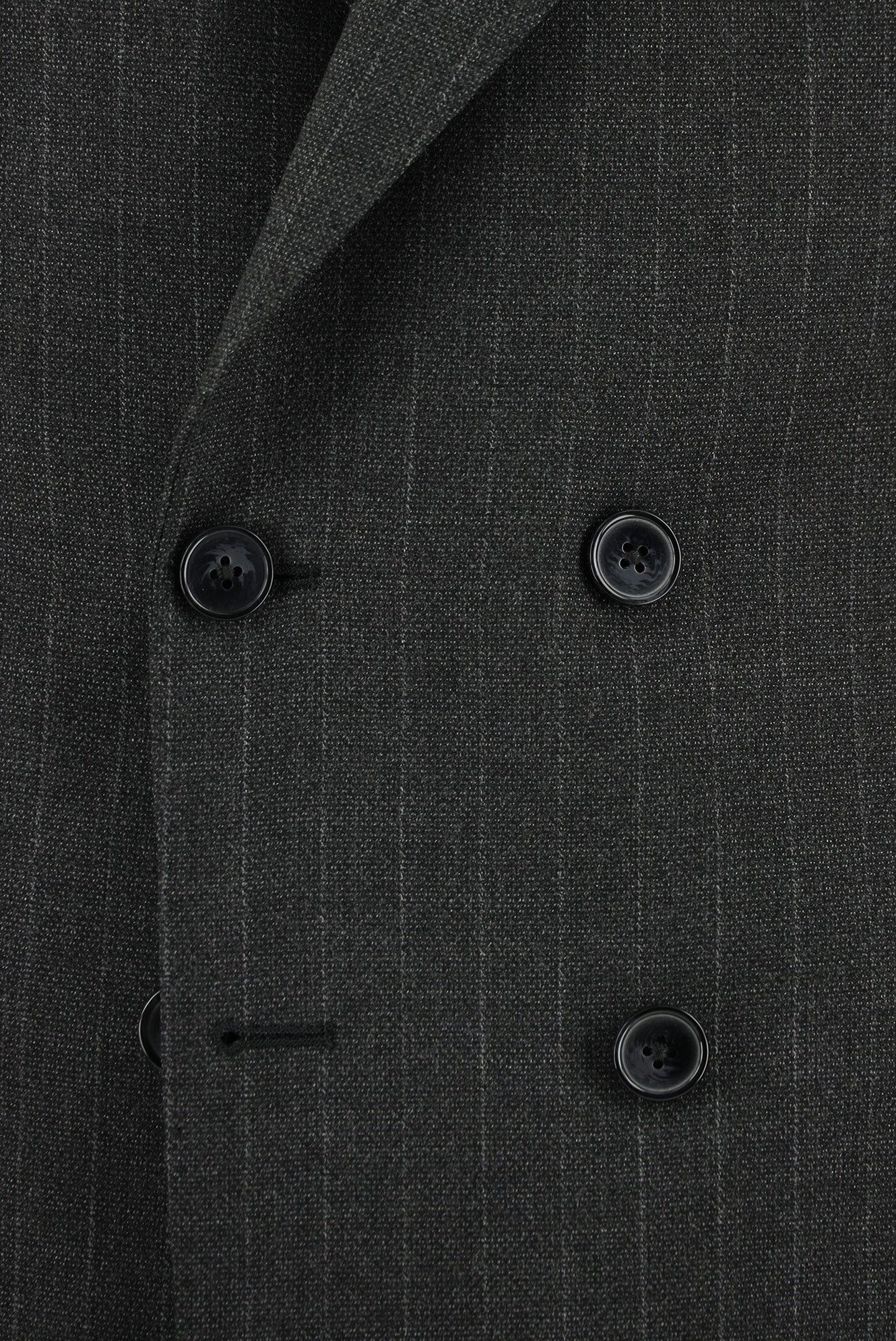 Koyu Antrasit 7 Drop Slim Fit Dar Kesim Çizgili Kruvaze Takım Elbise - Image 4
