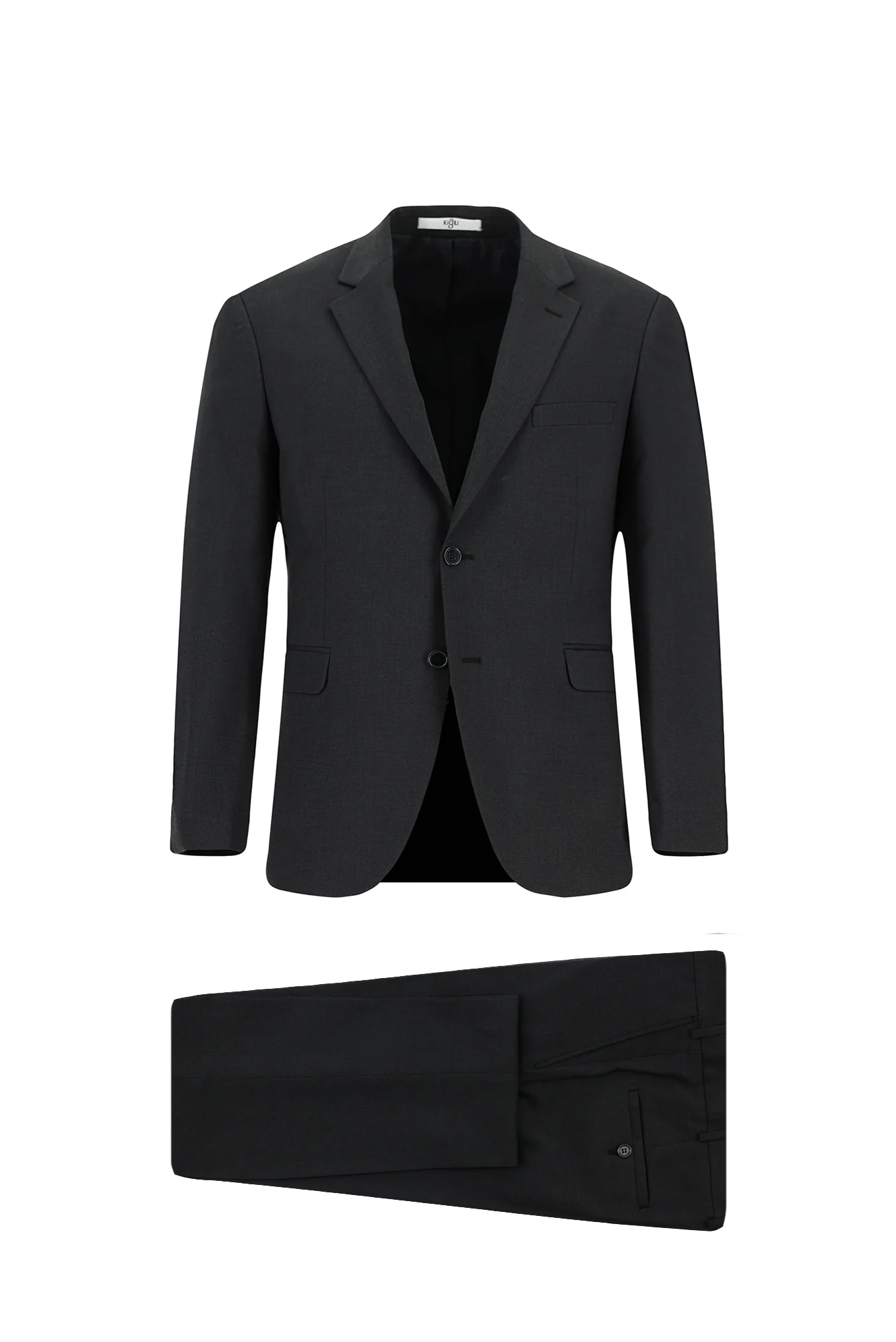 Koyu Antrasit 7 Drop Slim Fit Dar Kesim Desenli Takım Elbise