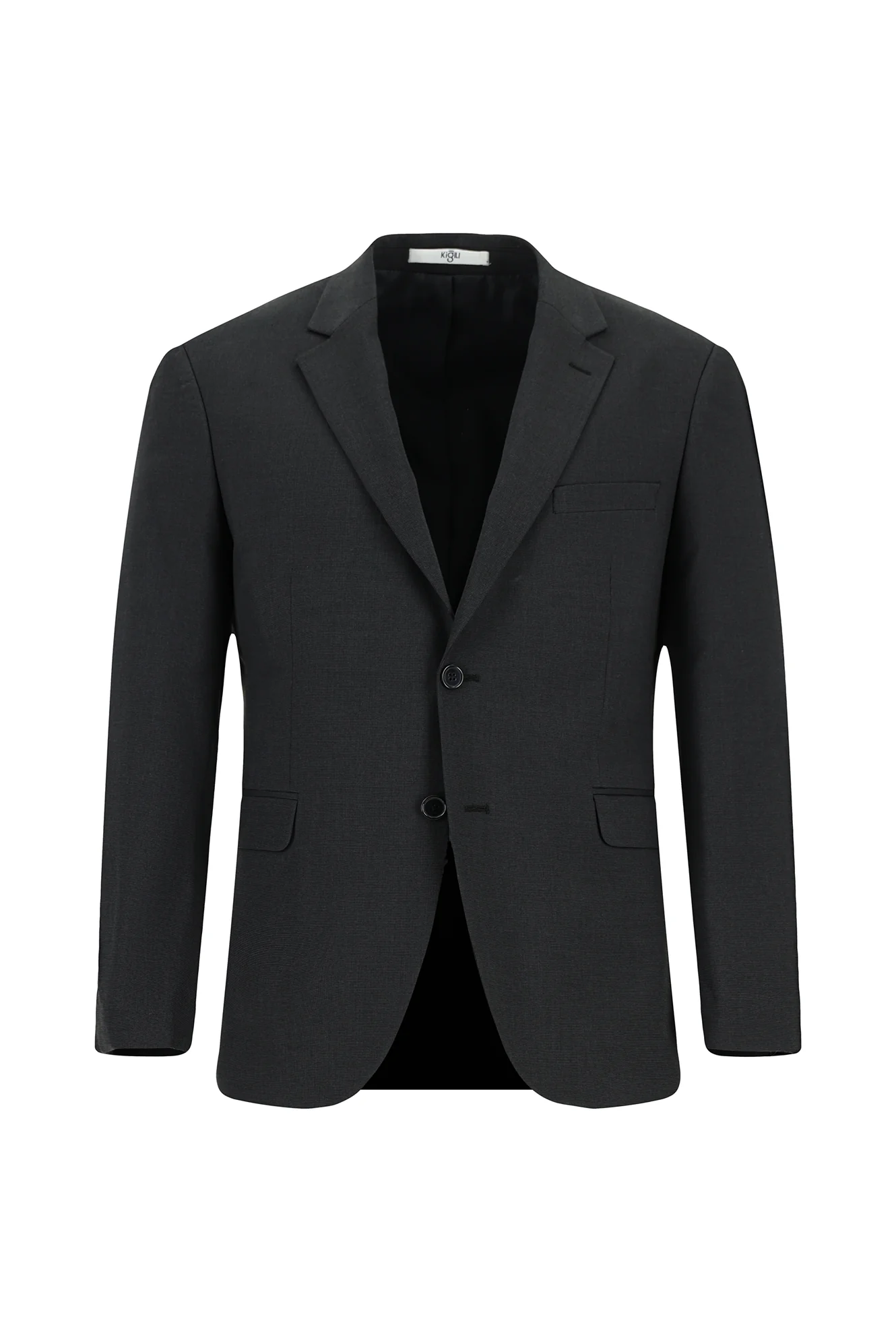 Koyu Antrasit 7 Drop Slim Fit Dar Kesim Desenli Takım Elbise - Image 2