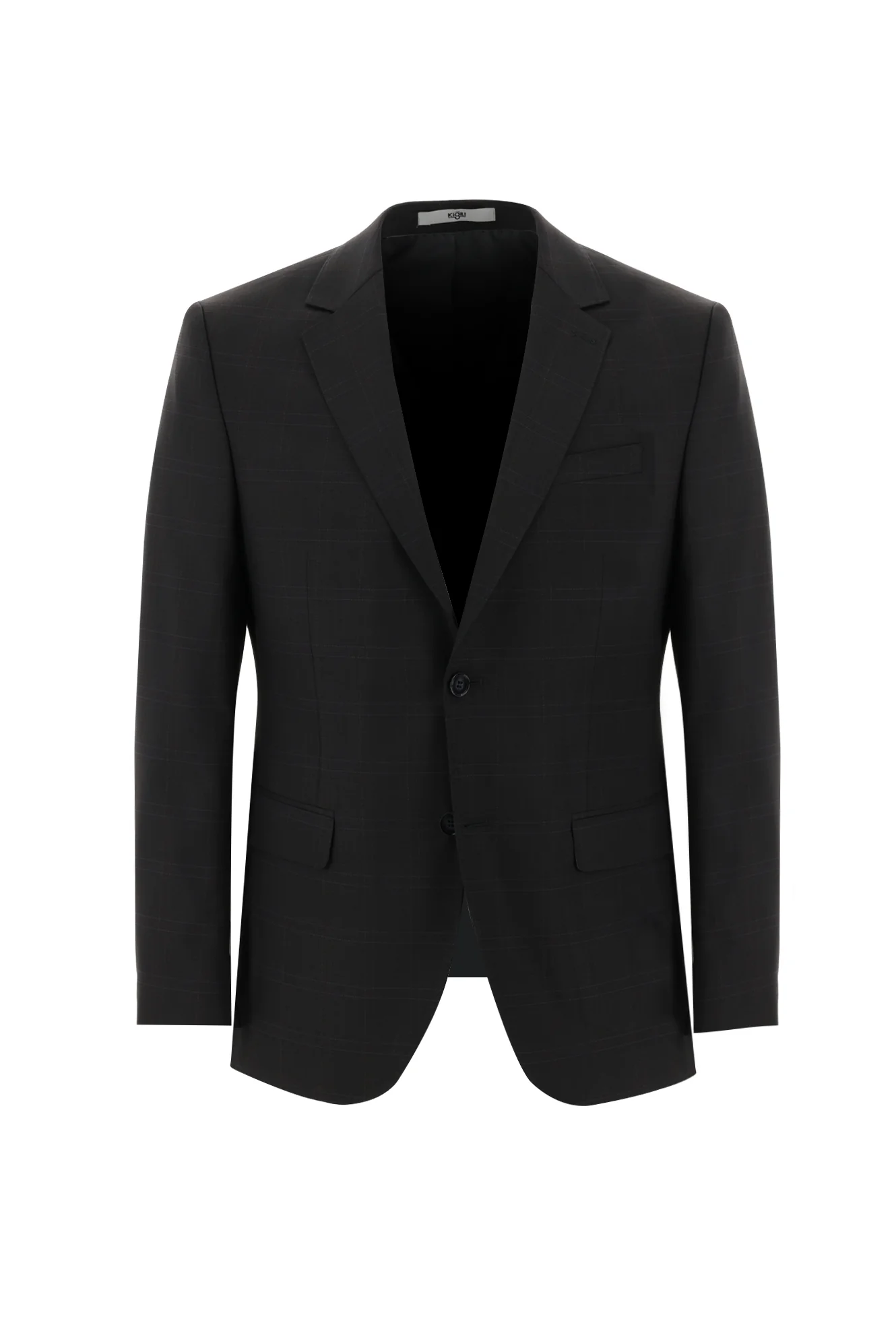 Koyu Antrasit 7 Drop Slim Fit Dar Kesim Ekose Takım Elbise - Image 2
