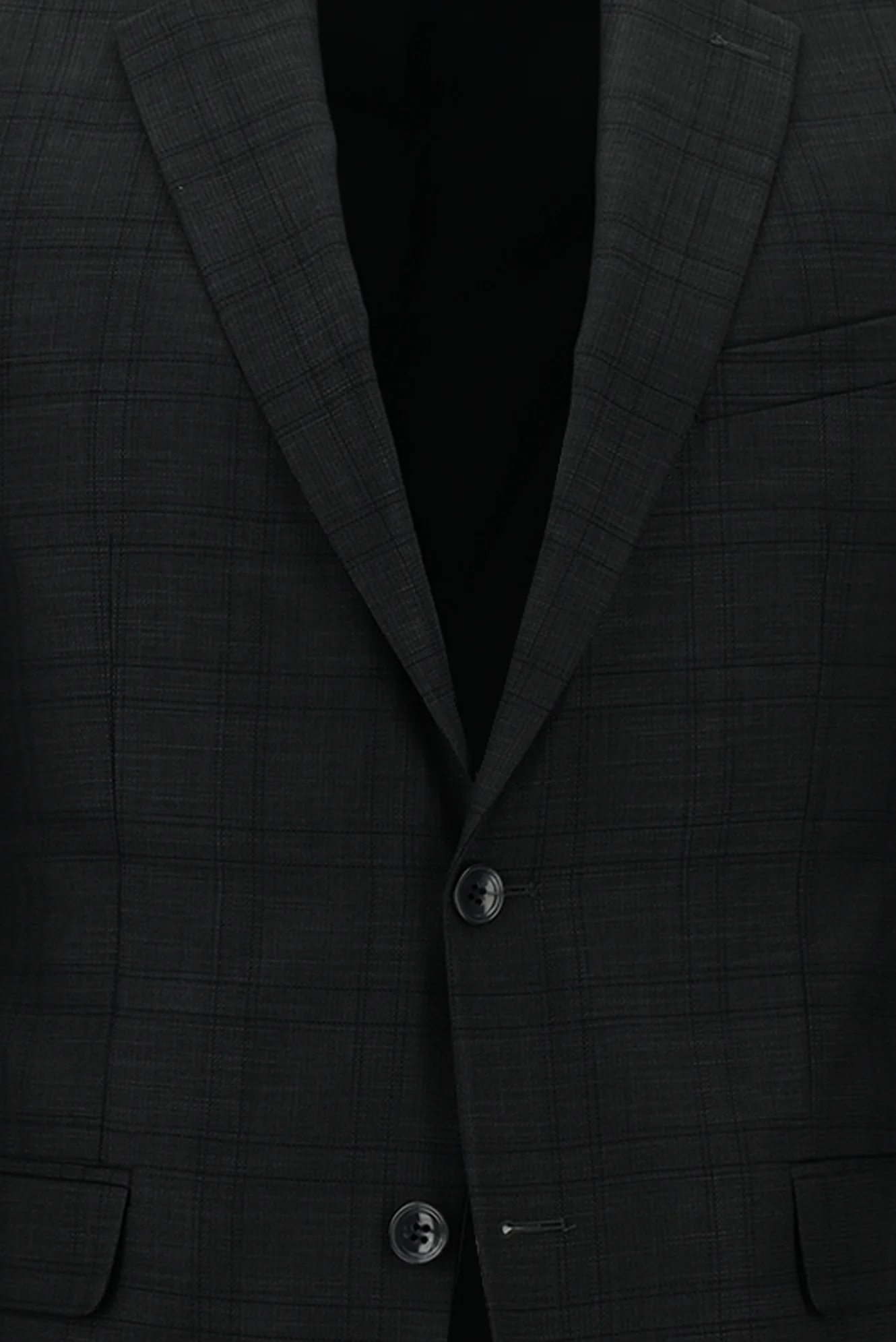 Koyu Antrasit 7 Drop Slim Fit Dar Kesim Ekose Takım Elbise - Image 4