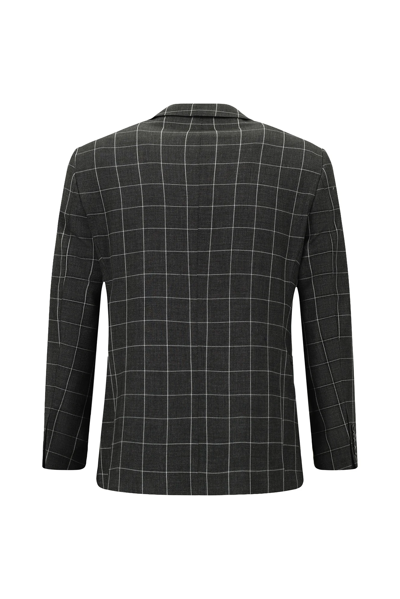 Koyu Antrasit 7 Drop Slim Fit Dar Kesim Kareli Kombinli Takım Elbise - Image 8