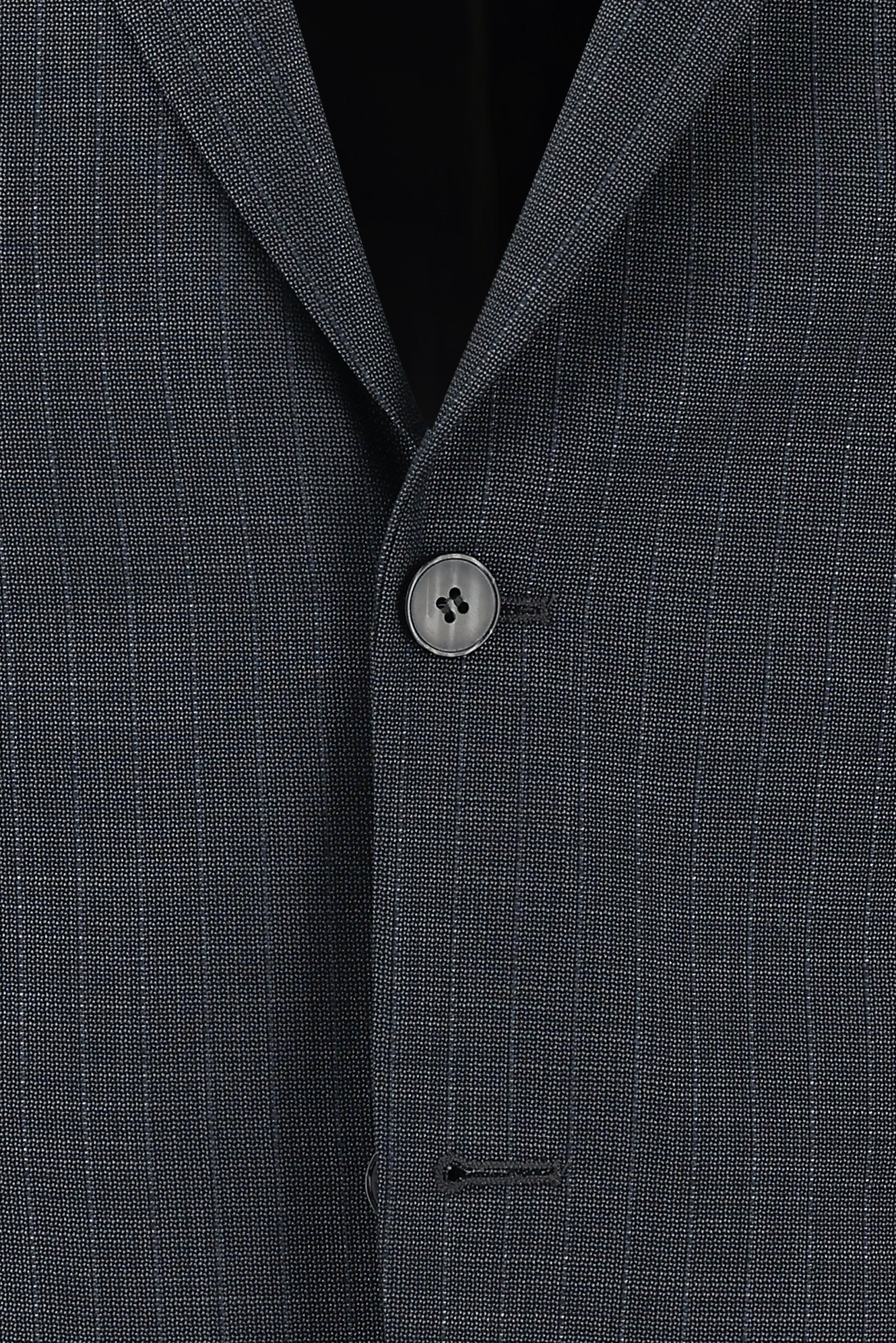 Koyu Antrasit 7 Drop Slim Fit Dar Kesim Çizgili Takım Elbise - Image 4