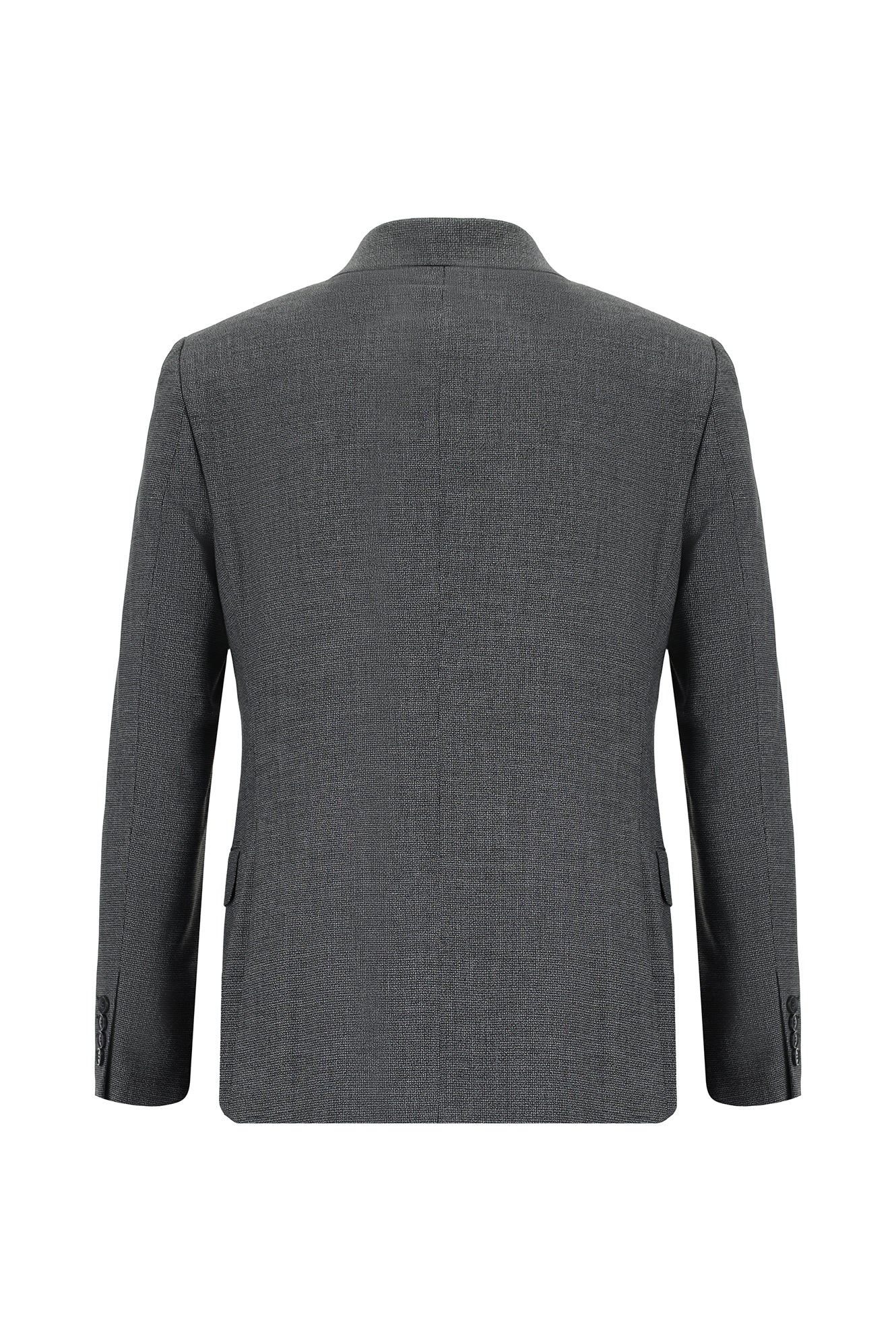 Koyu Antrasit 7 Drop Slim Fit Dar Kesim Desenli Takım Elbise - Image 3