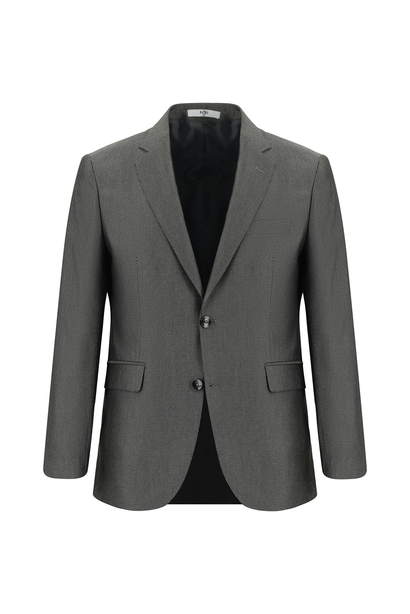 Koyu Antrasit 7 Drop Slim Fit Dar Kesim Desenli Takım Elbise - Image 2