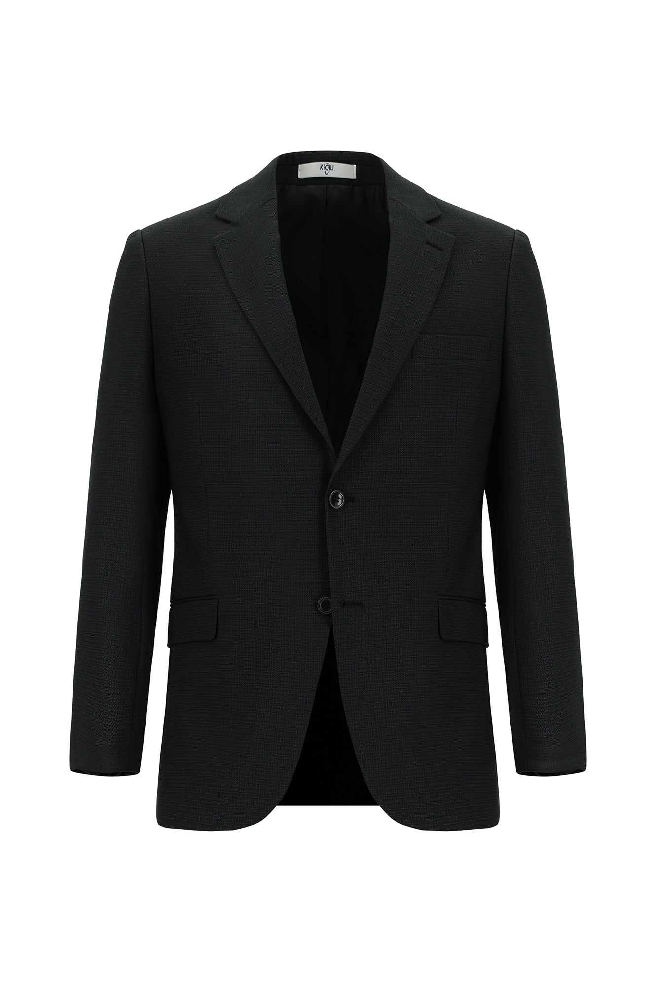 Koyu Antrasit 7 Drop Slim Fit Dar Kesim Desenli Takım Elbise - Image 2