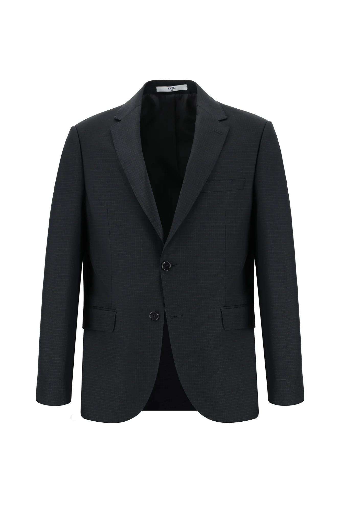 Koyu Antrasit 7 Drop Slim Fit Dar Kesim Ekose Takım Elbise - Image 2