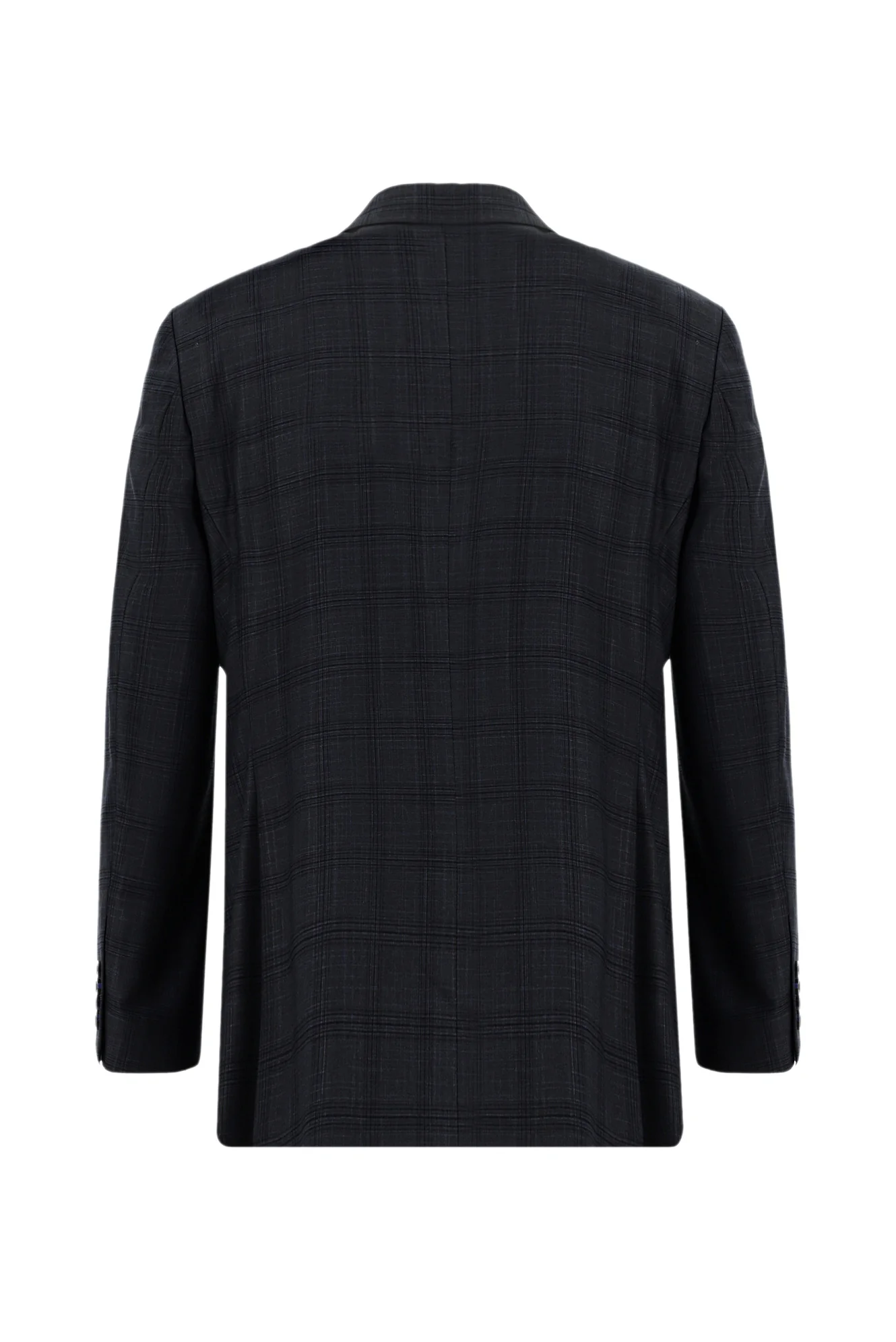 Koyu Antrasit 7 Drop Slim Fit Dar Kesim Ekose Takım Elbise - Image 3