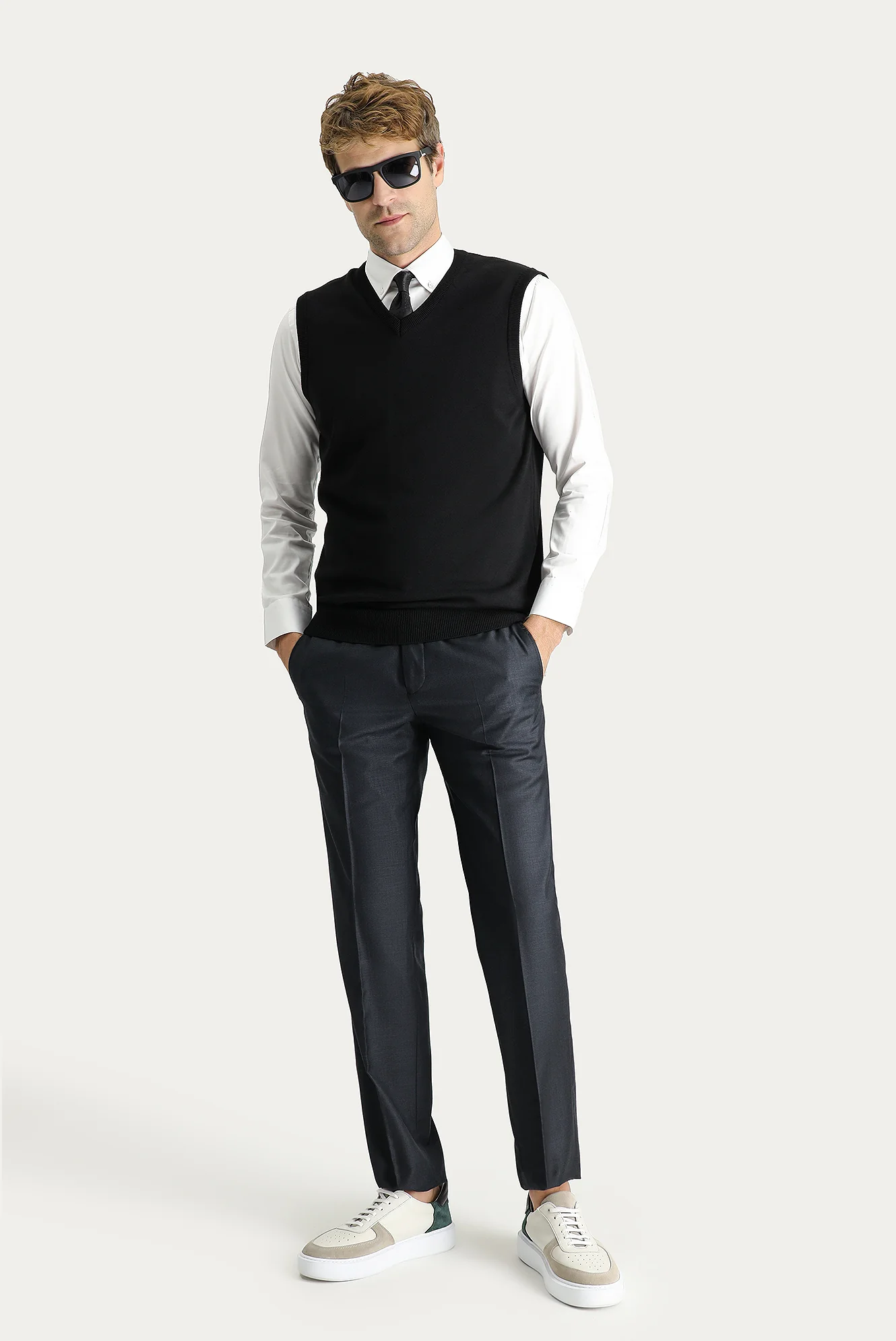 Koyu Antrasit 7 Drop Slim Fit Dar Kesim Klasik Kumaş Pantolon - Image 2