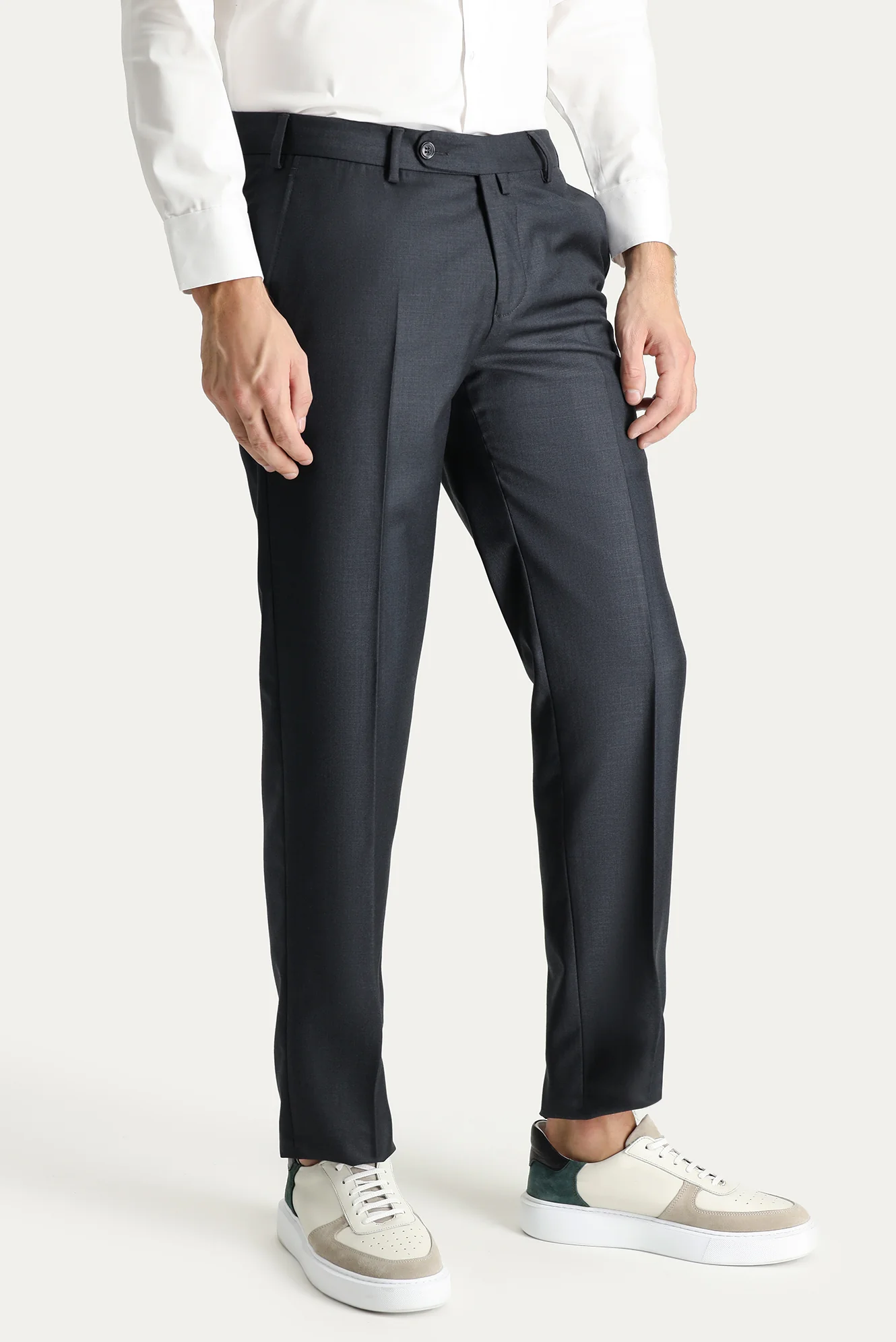 Koyu Antrasit 7 Drop Slim Fit Dar Kesim Klasik Kumaş Pantolon - Image 3