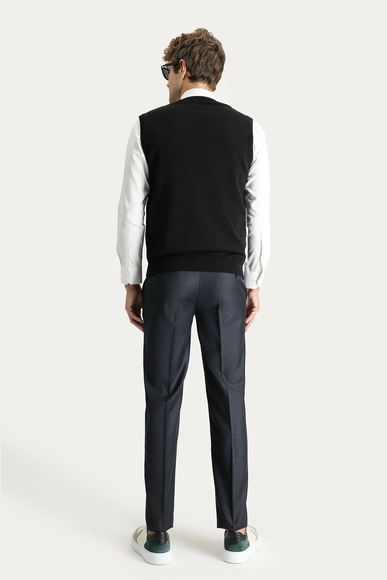 Koyu Antrasit 7 Drop Slim Fit Dar Kesim Klasik Kumaş Pantolon - Image 4