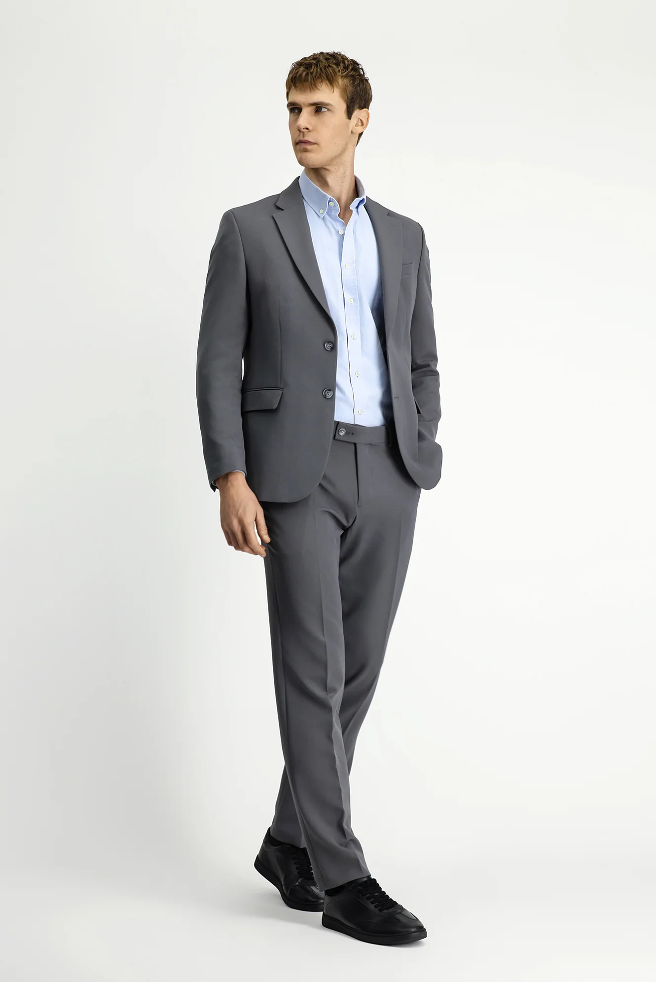 Koyu Antrasit 7 Drop Slim Fit Dar Kesim Mevsimlik Likralı Esnek Takım Elbise - Image 2