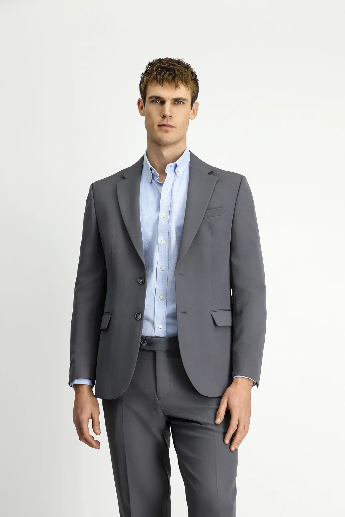 Koyu Antrasit 7 Drop Slim Fit Dar Kesim Mevsimlik Likralı Esnek Takım Elbise - Image 3