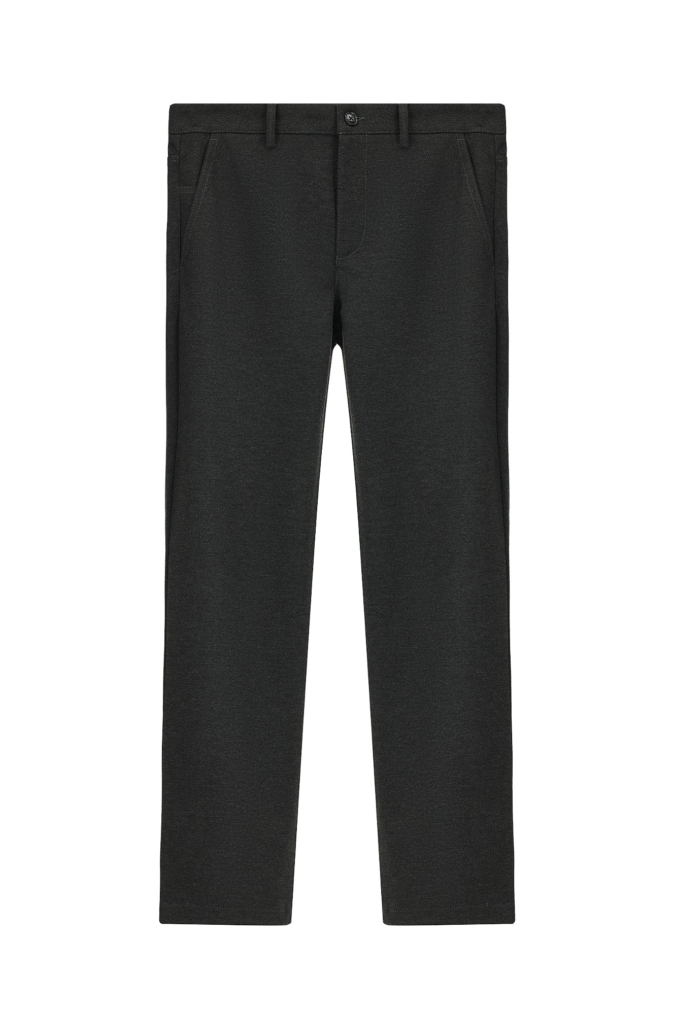 Koyu Antrasit 7 Drop Slim Fit Dar Kesim Likralı Örme Klasik Kumaş Pantolon - Image 8