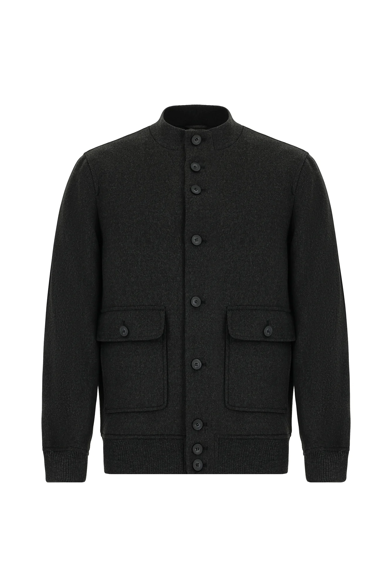 Koyu Antrasit Slim Fit Dar Kesim Mevsimlik Spor Bomber Ceket Mont - Image 9