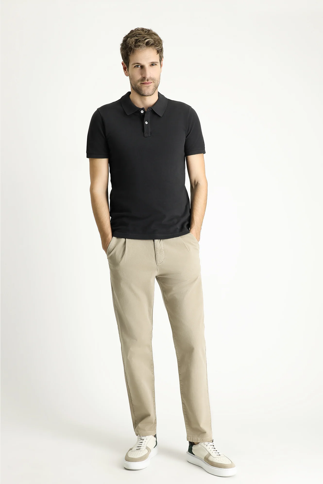 Koyu Antrasit Slim Fit Dar Kesim Nakışlı Pamuk Polo Yaka Tişört - Image 2