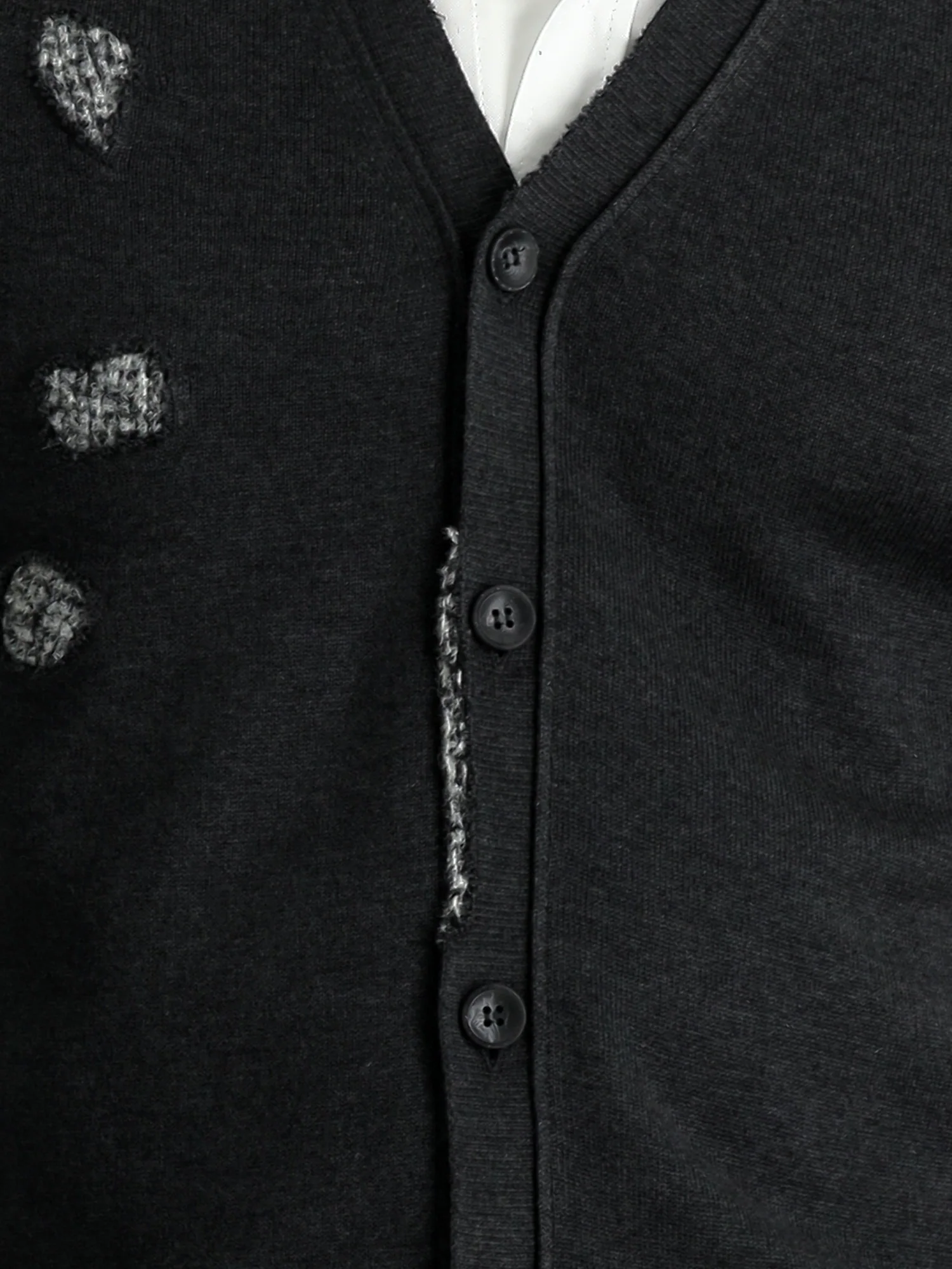 Koyu Antrasit Slim Fit Dar Kesim Triko Hırka - Image 5