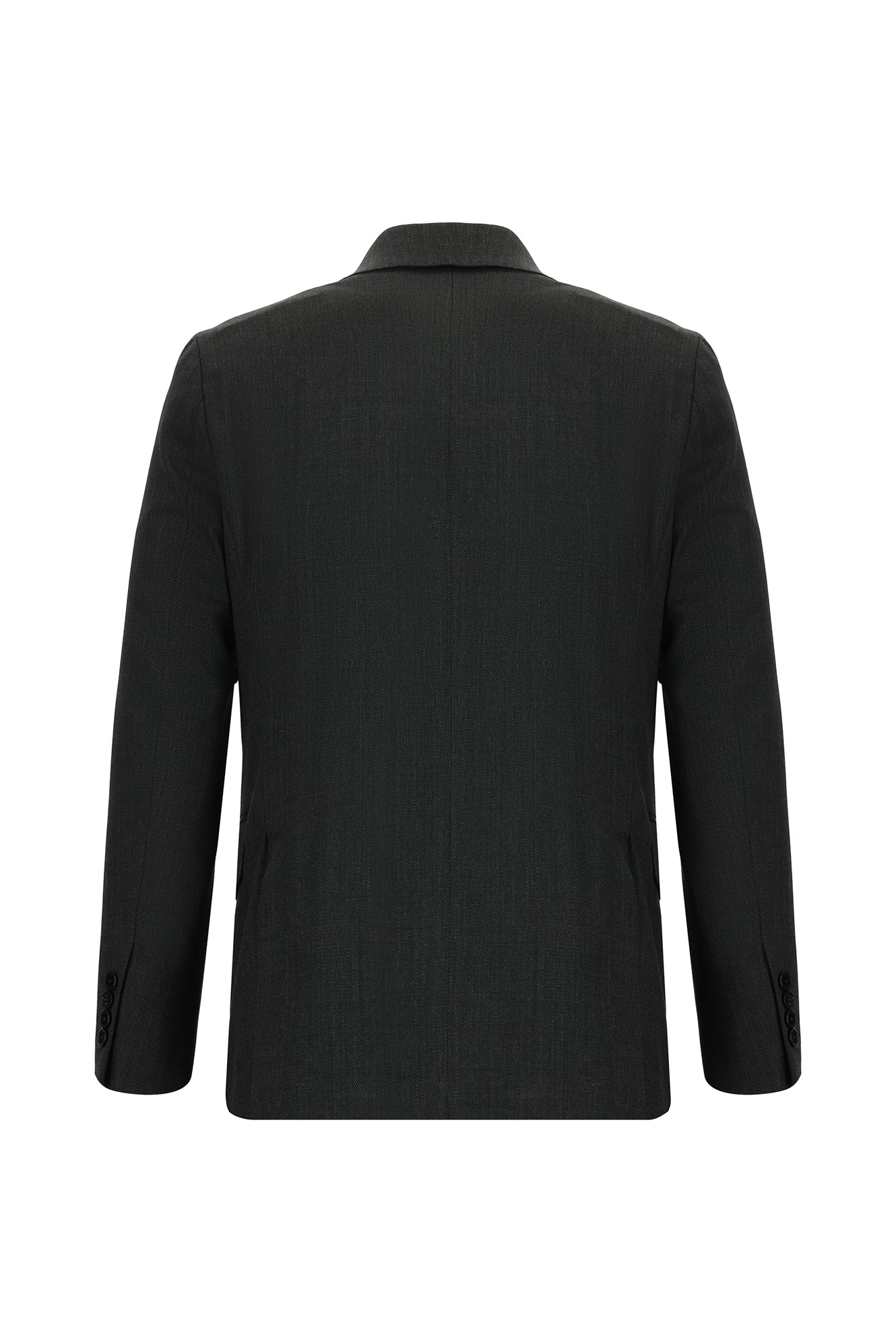 Koyu Antrasit 7 Drop Slim Fit Dar Kesim Yünlü Desenli Takım Elbise - Image 3