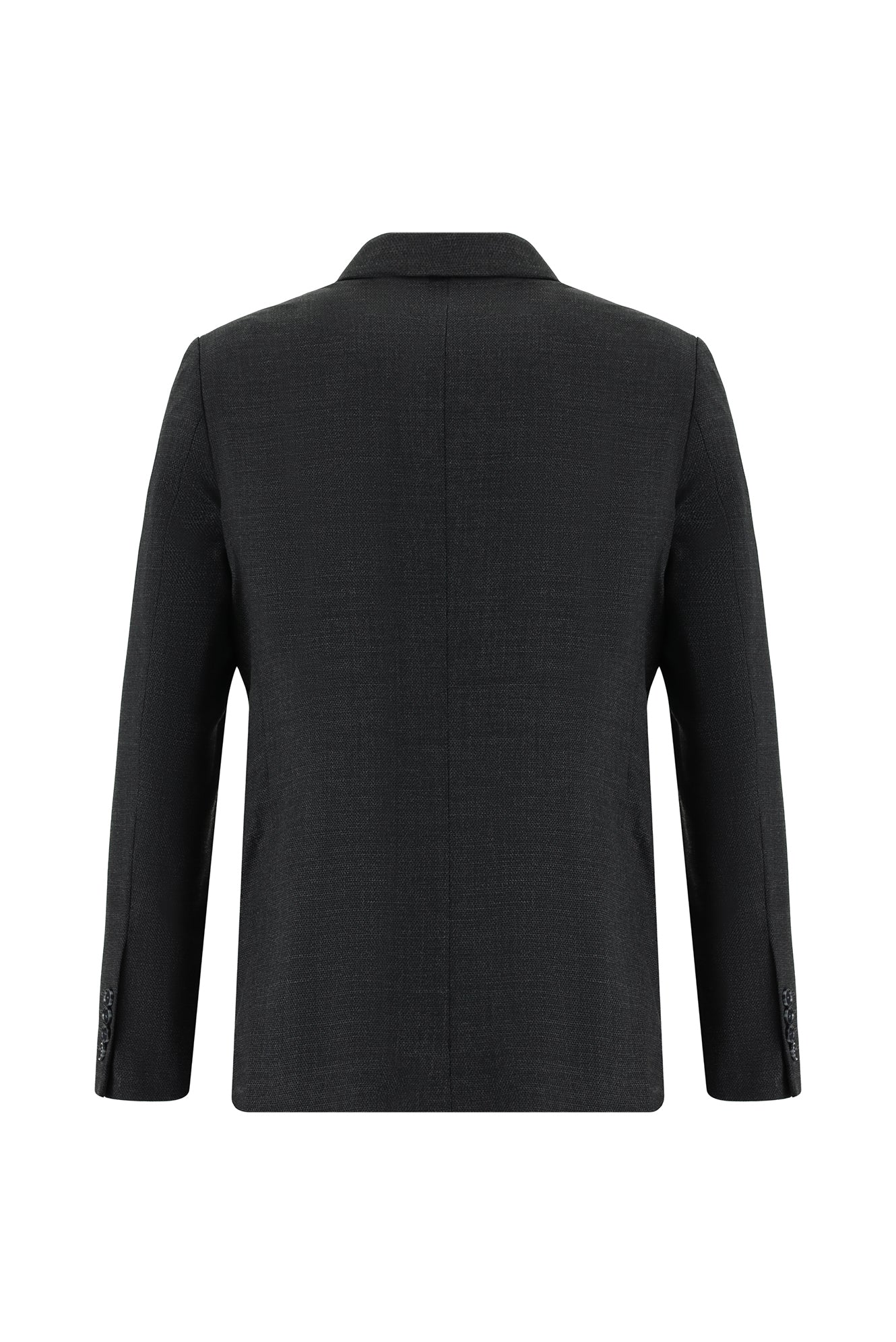 Koyu Antrasit 7 Drop Slim Fit Dar Kesim Yünlü Desenli Takım Elbise - Image 3