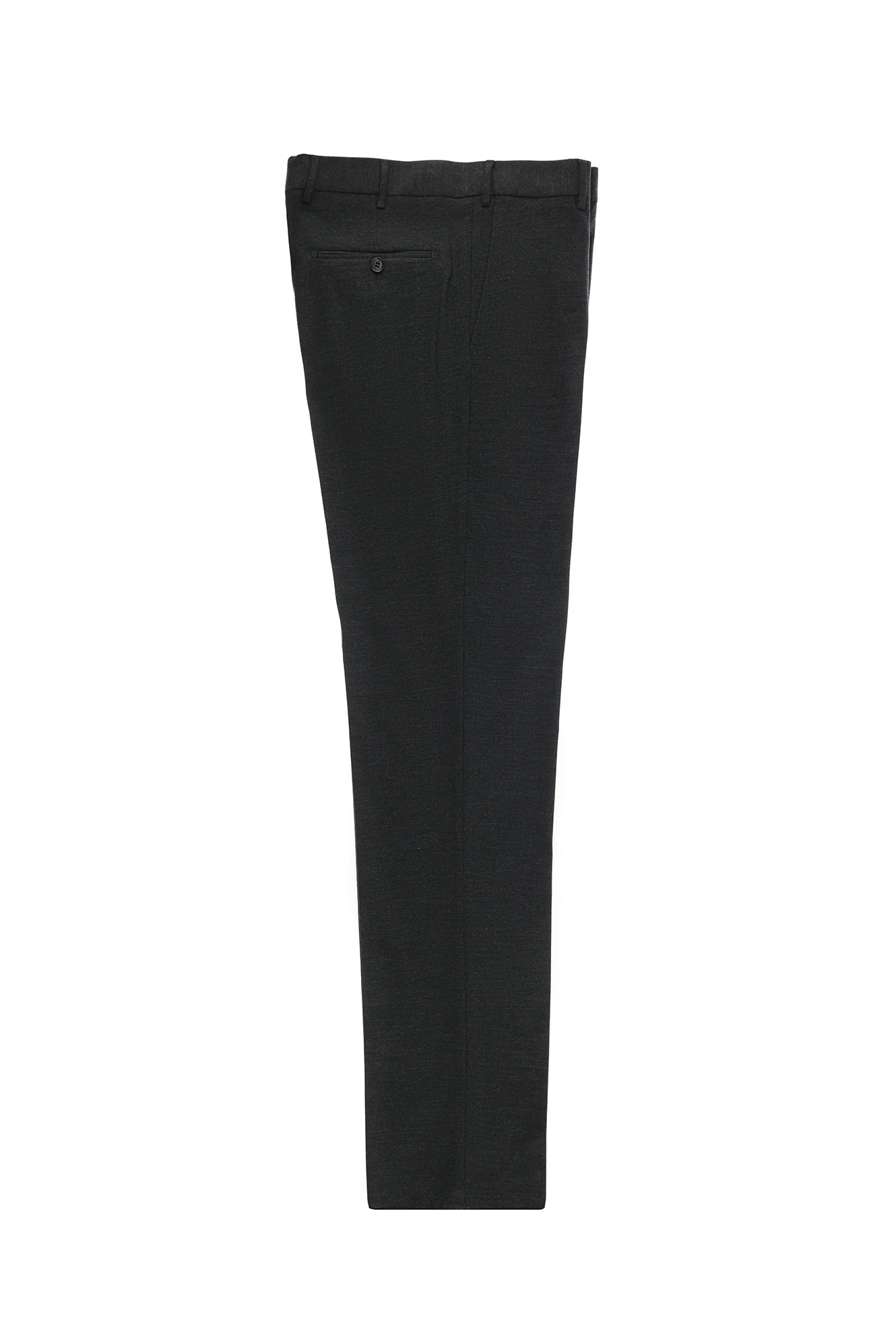 Koyu Antrasit 7 Drop Slim Fit Dar Kesim Yünlü Klasik Kumaş Pantolon