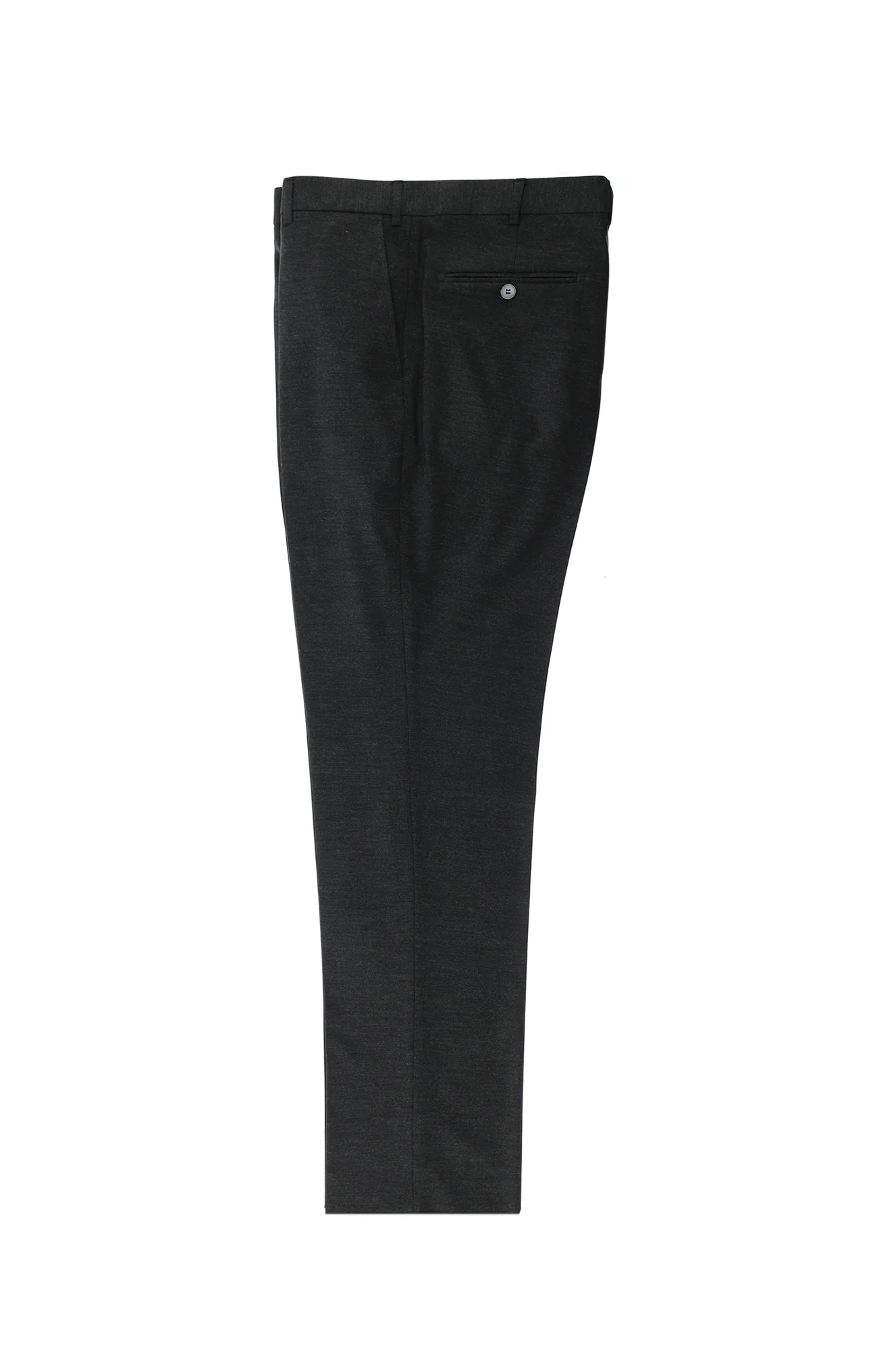 Koyu Antrasit 7 Drop Slim Fit Dar Kesim Yünlü Klasik Kumaş Pantolon