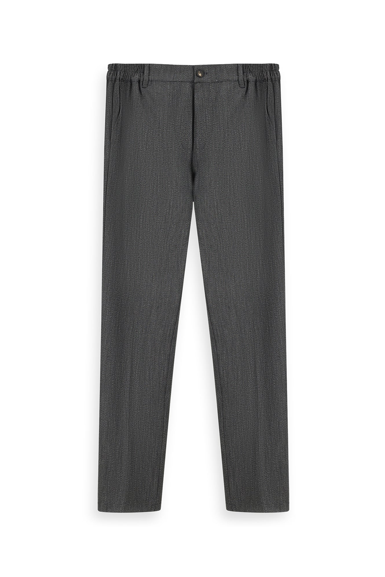 Koyu Antrasit 7 Drop Super Slim Fit Eksra Dar Kesim Beli Lastikli Likralı Klasik Kumaş Pantolon - Image 6
