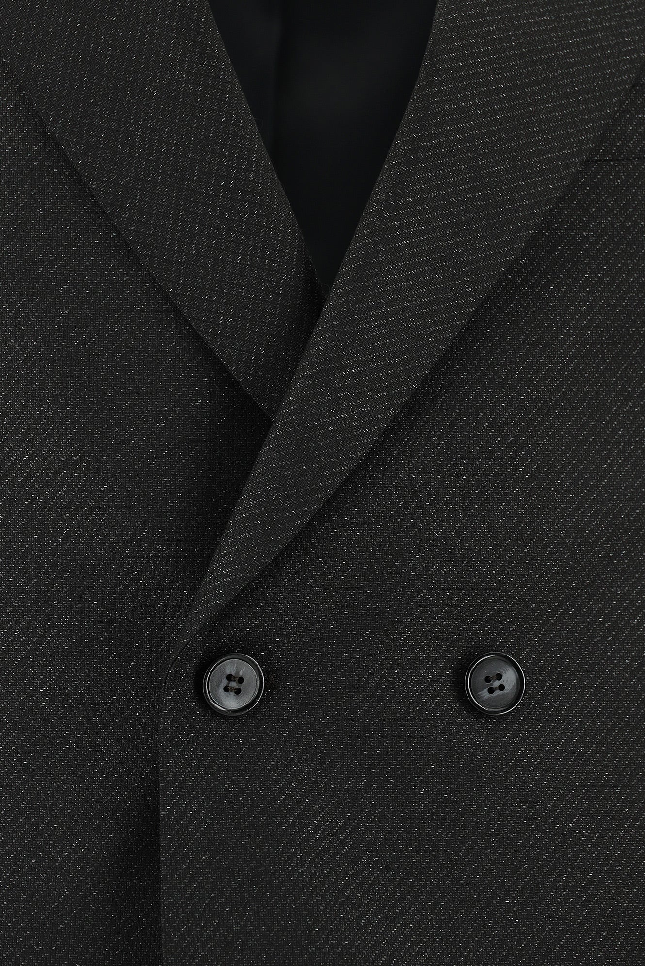 Koyu Antrasit 7 Drop Super Slim Fit Eksra Dar Kesim Desenli Kruvaze Takım Elbise - Image 4