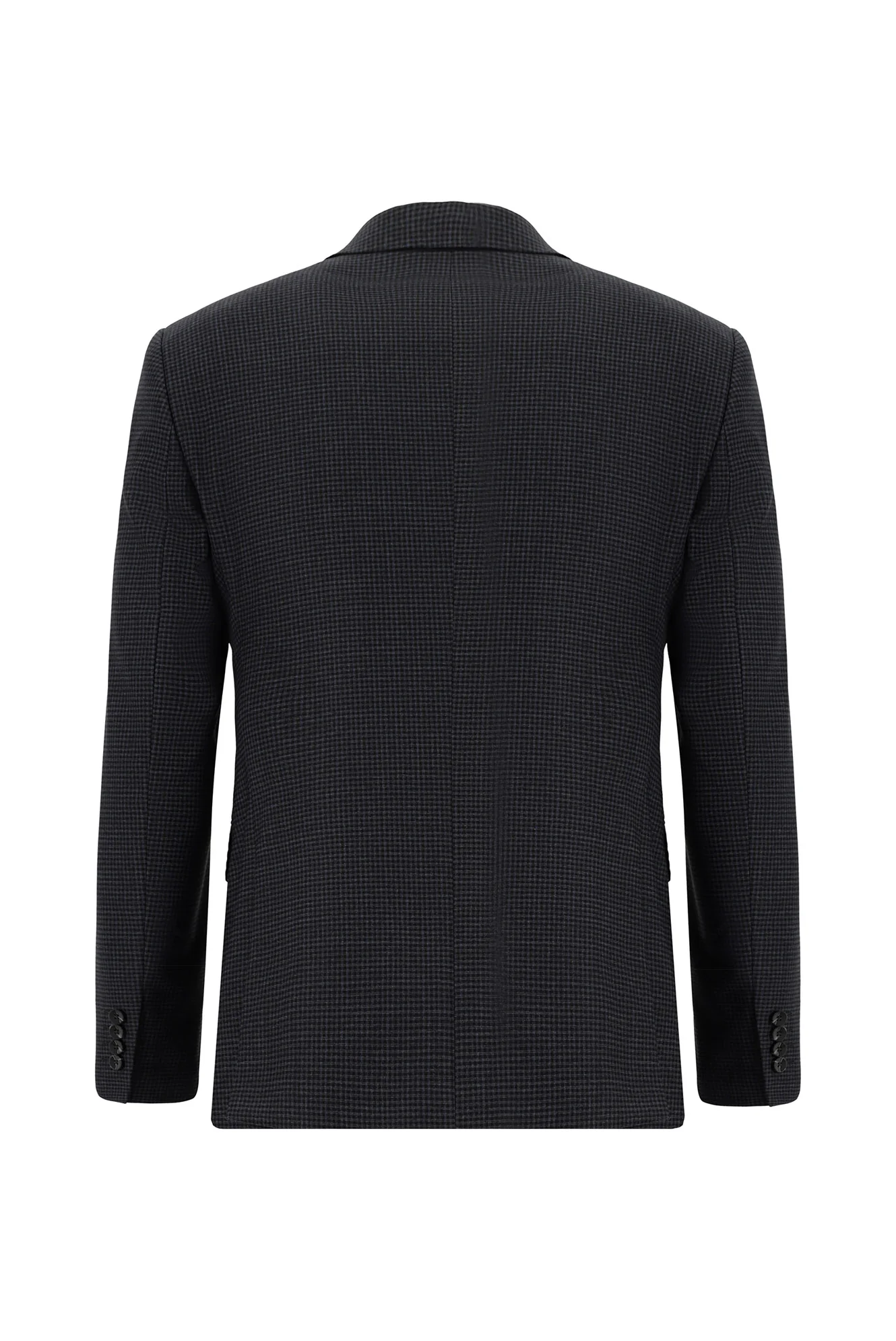 Koyu Antrasit 7 Drop Super Slim Fit Eksra Dar Kesim Desenli Takım Elbise - Image 3
