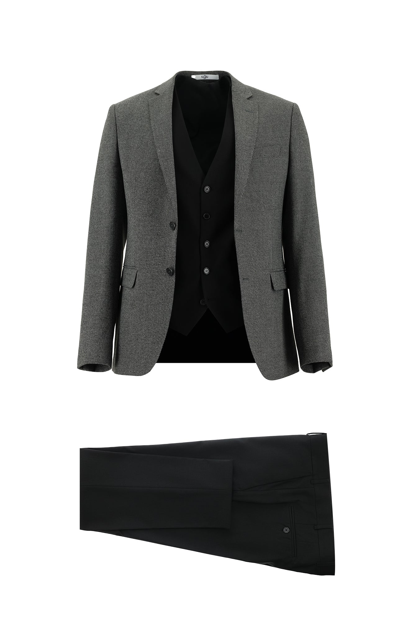 Koyu Antrasit 7 Drop Super Slim Fit Eksra Dar Kesim Kombinli Yelekli Takım Elbise